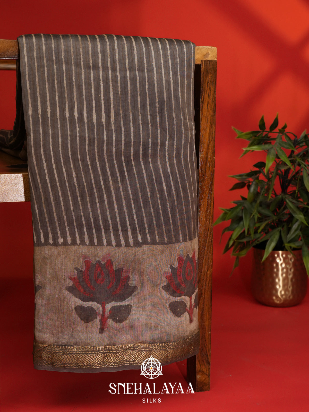 Brown Chanderi Saree