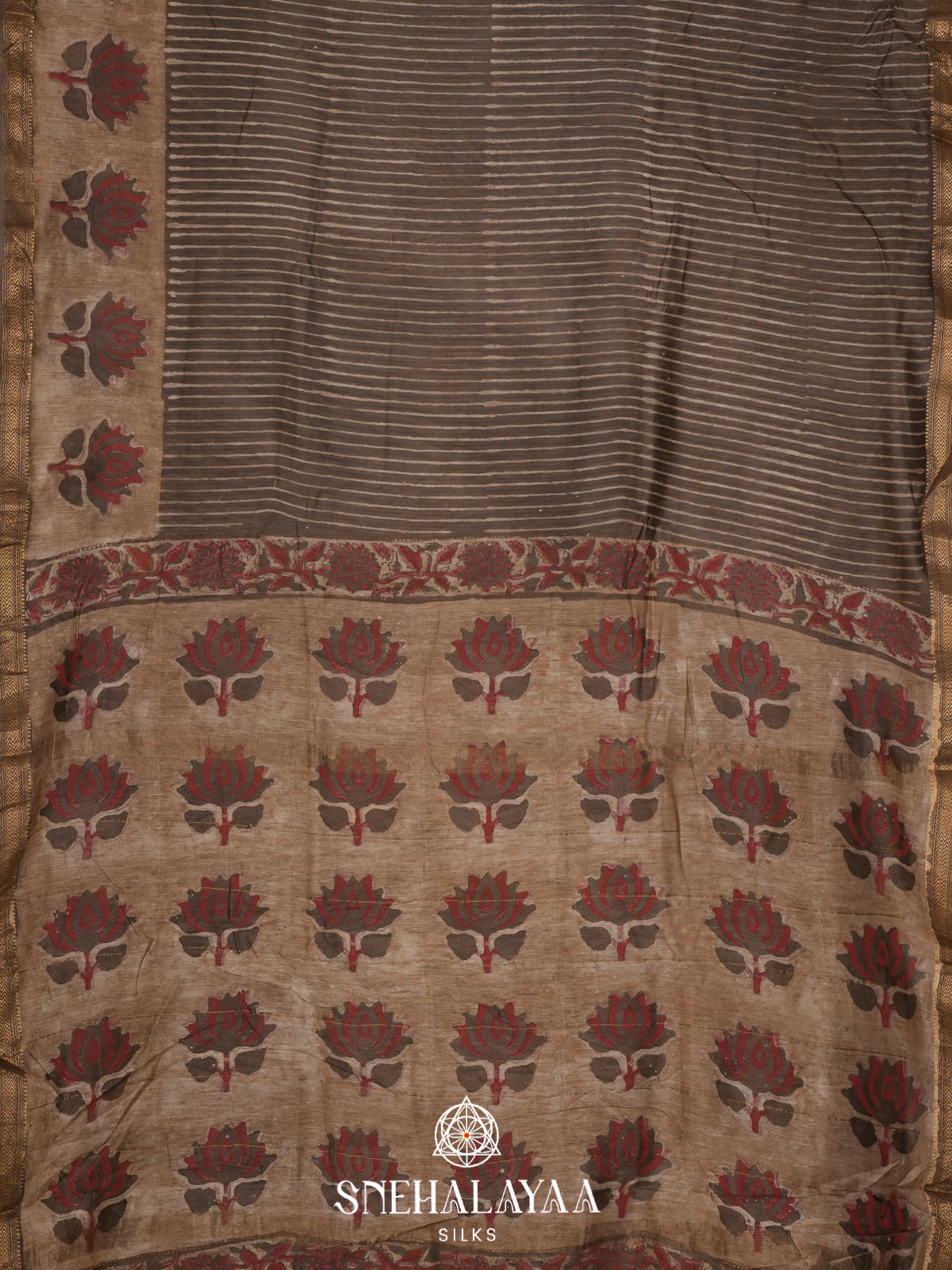 Brown Chanderi Saree