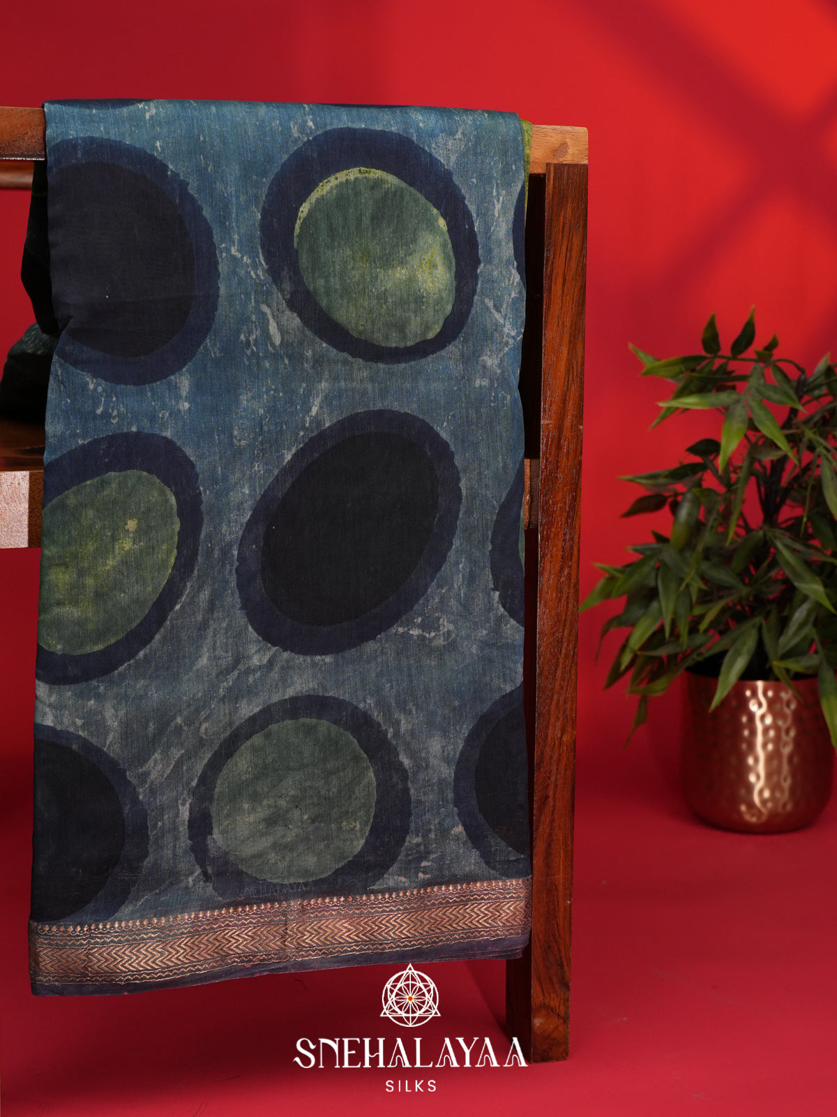 Blue Chanderi Saree