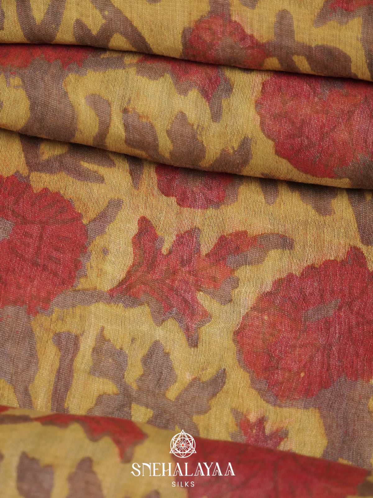 Mustard Yellow Chanderi Saree