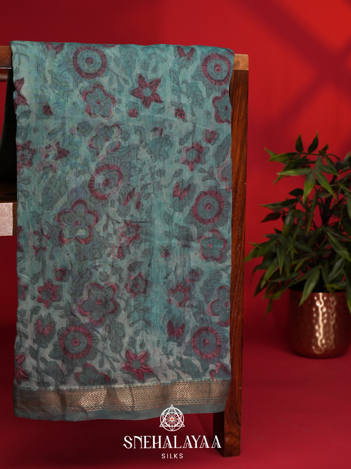 Teal Green Chanderi Saree
