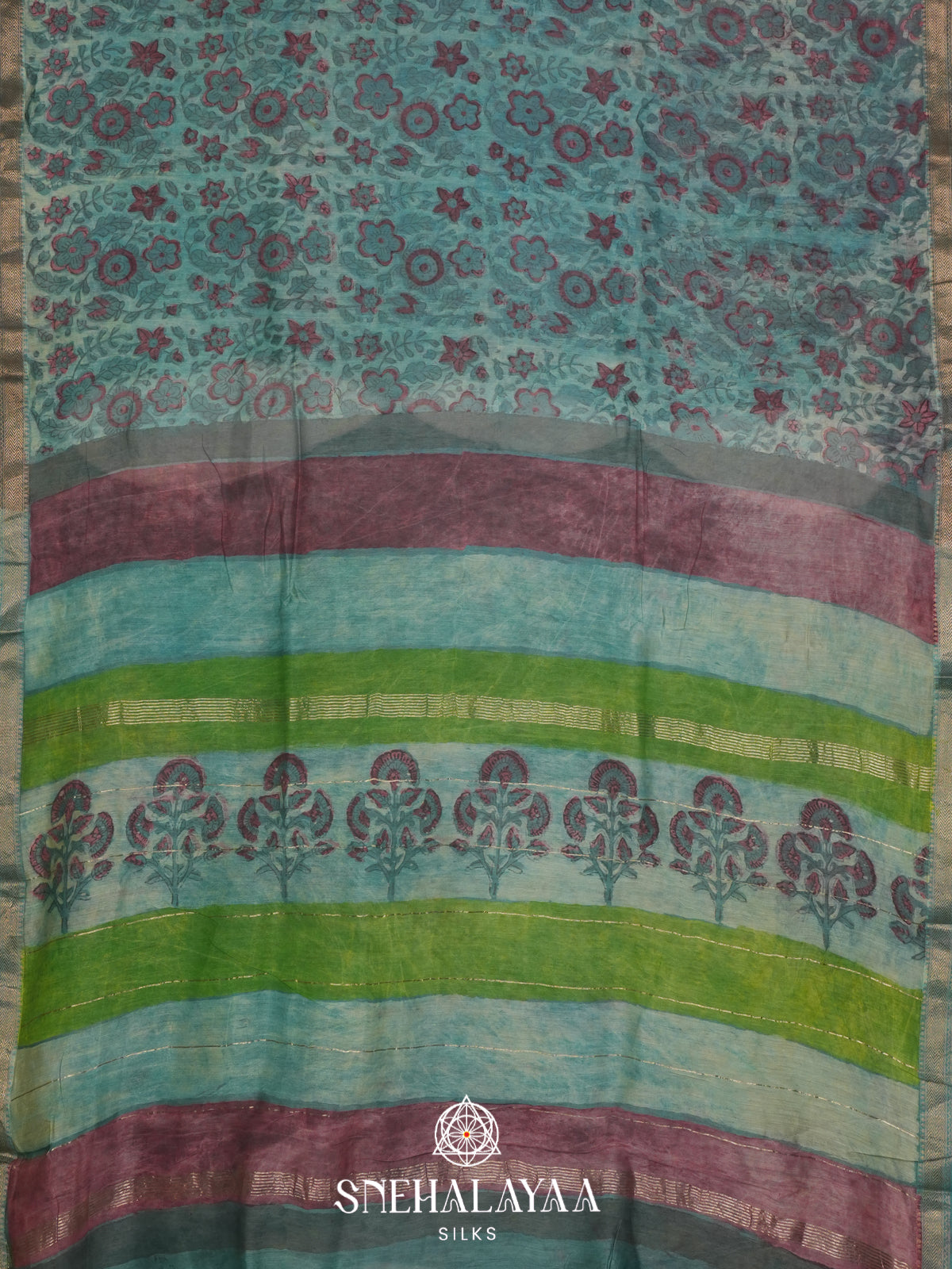 Teal Green Chanderi Saree