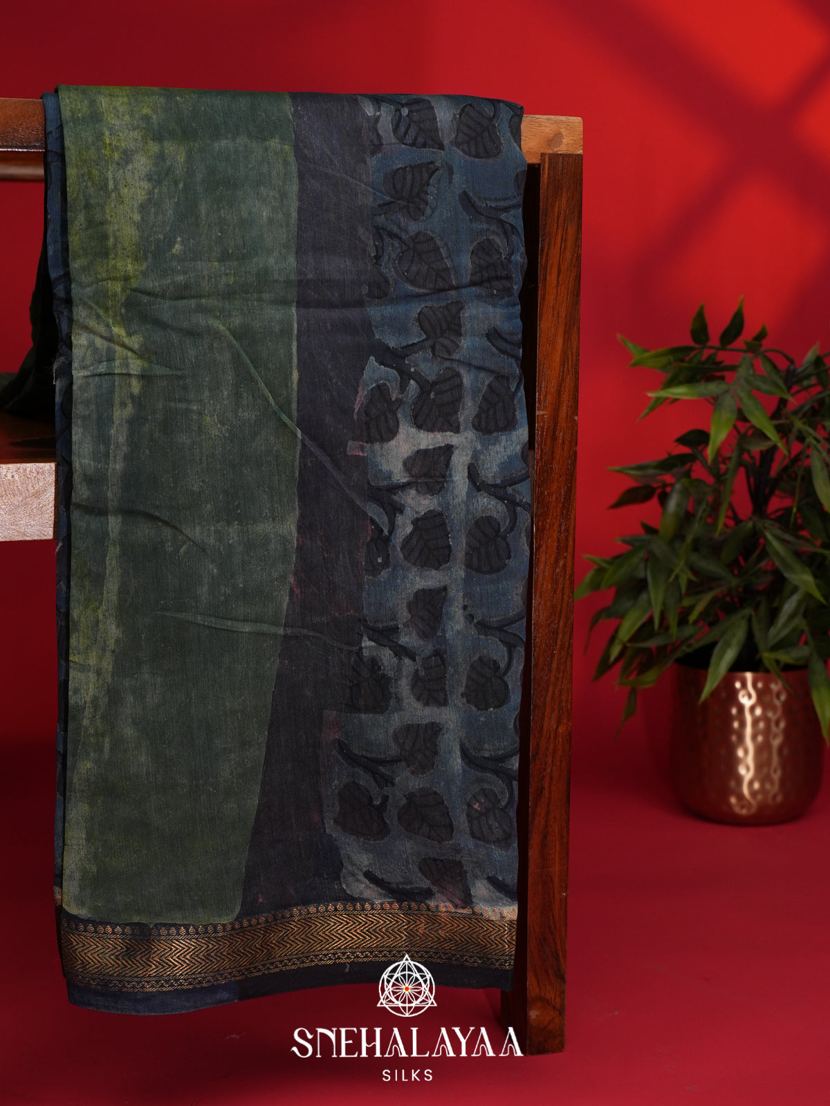 Ink Blue Chanderi Saree