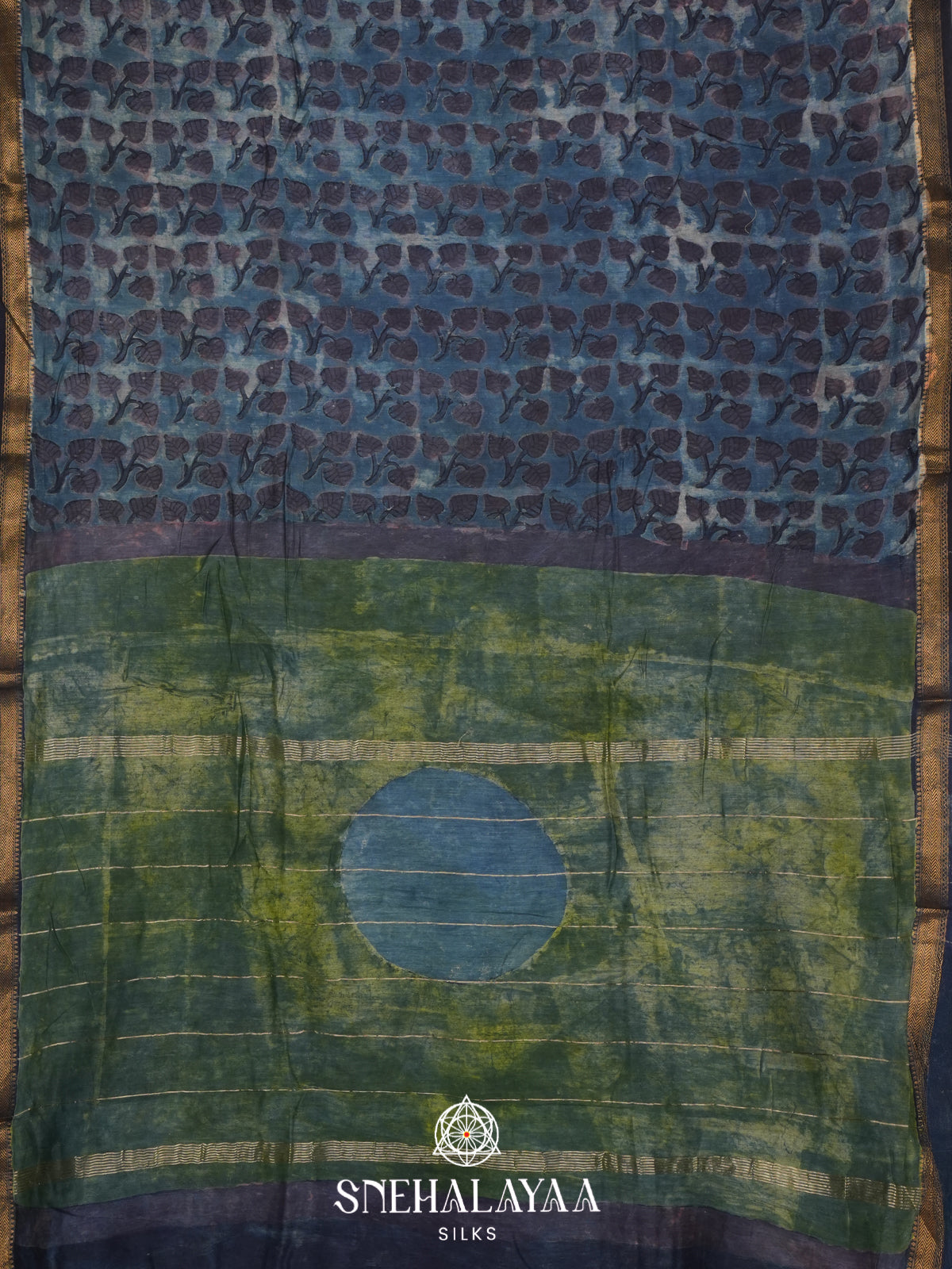 Ink Blue Chanderi Saree