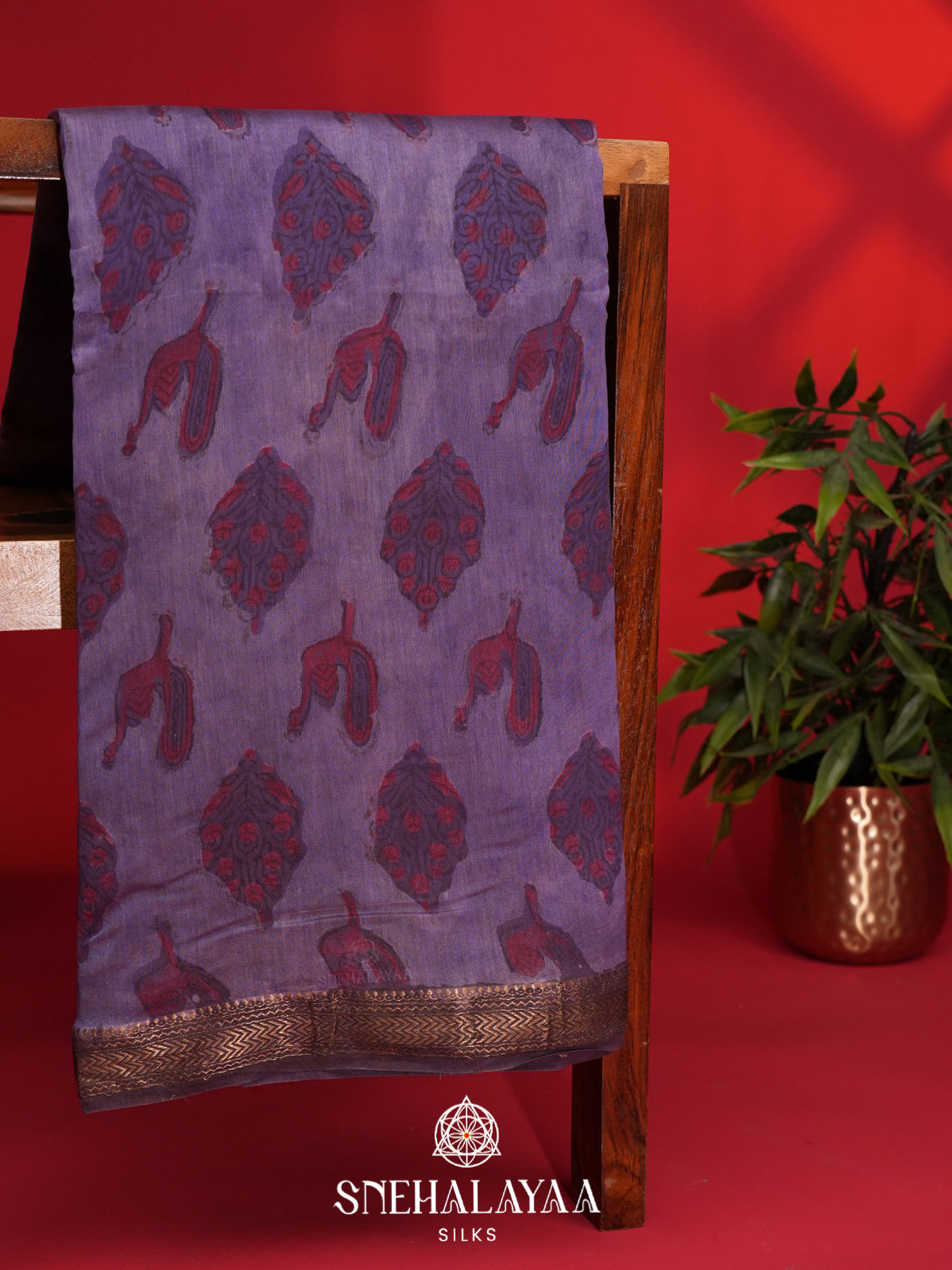 Purple Chanderi Saree