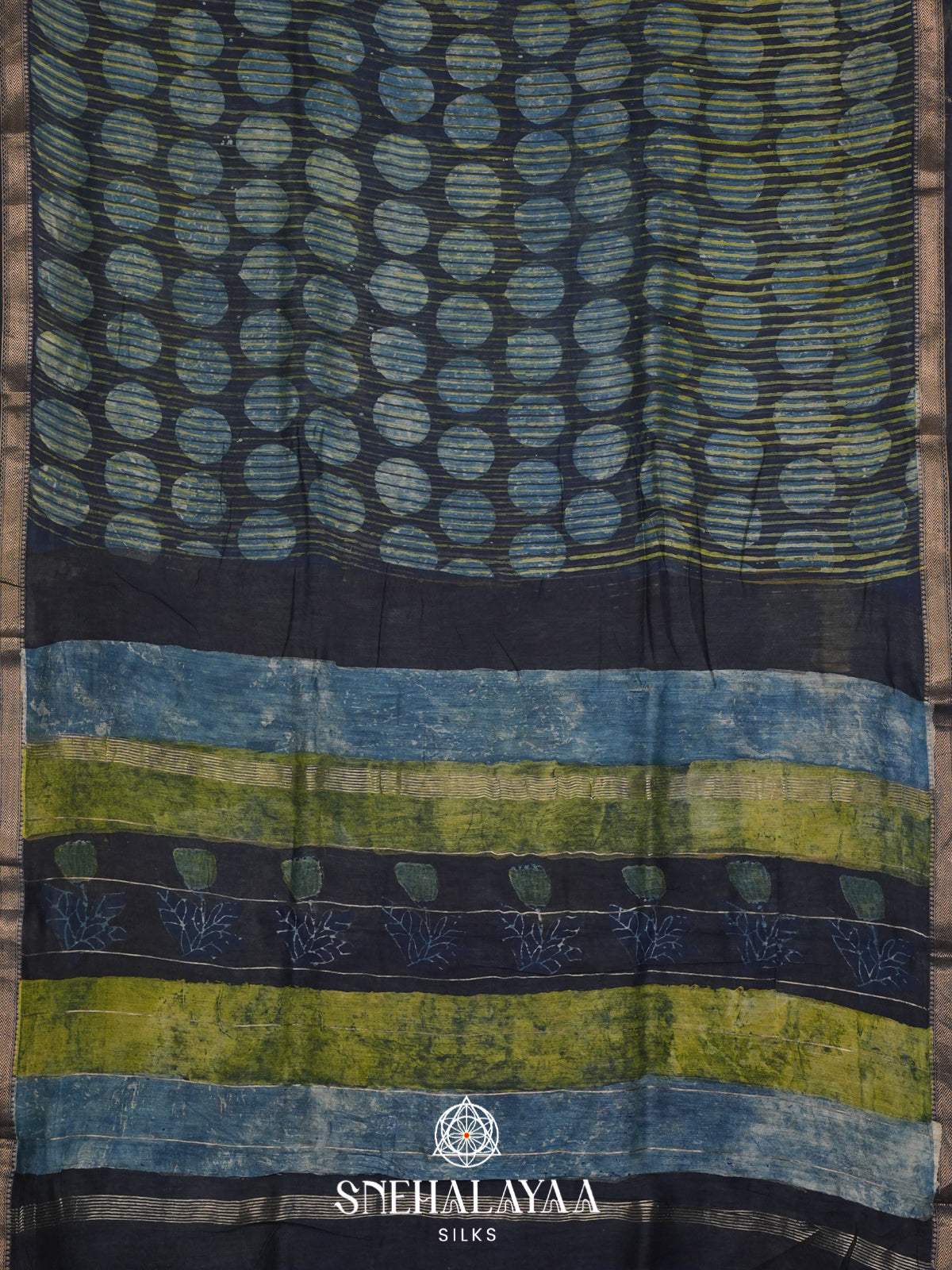 Midnight Blue Chanderi Saree