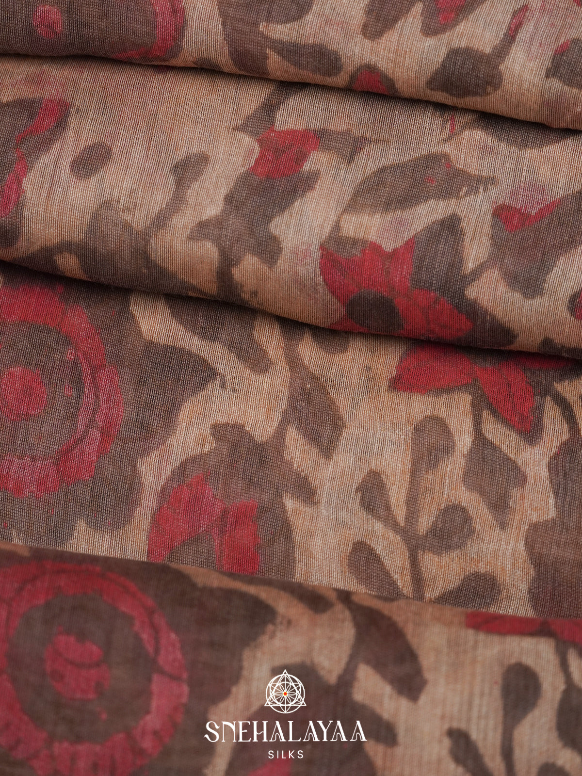 Pale Brown Chanderi Saree