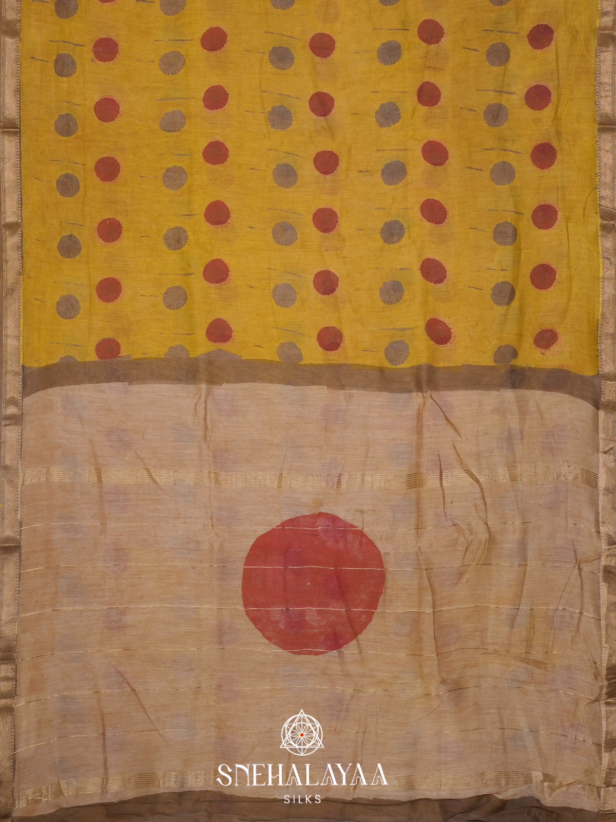 Yellow Chanderi Saree