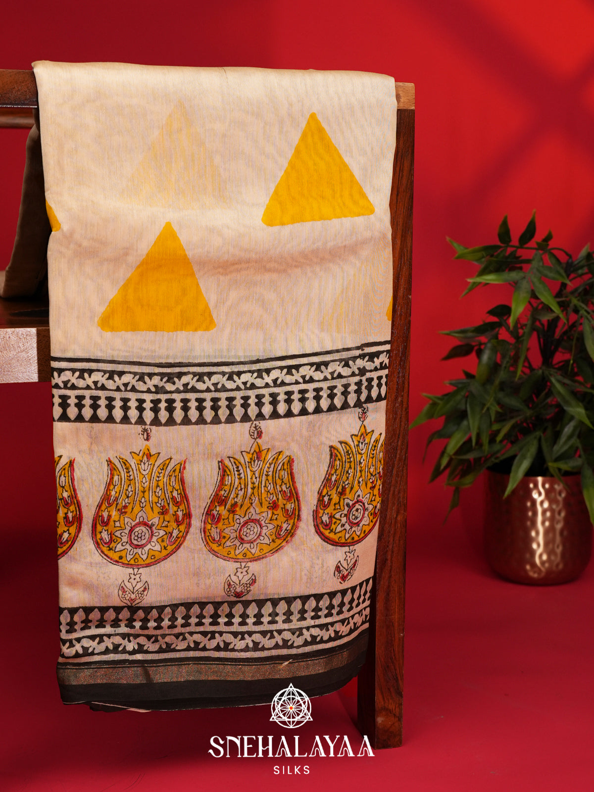 Cream Chanderi Saree