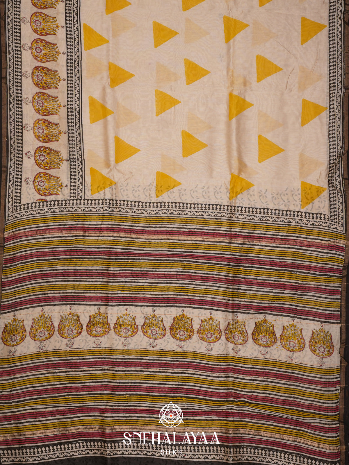 Cream Chanderi Saree