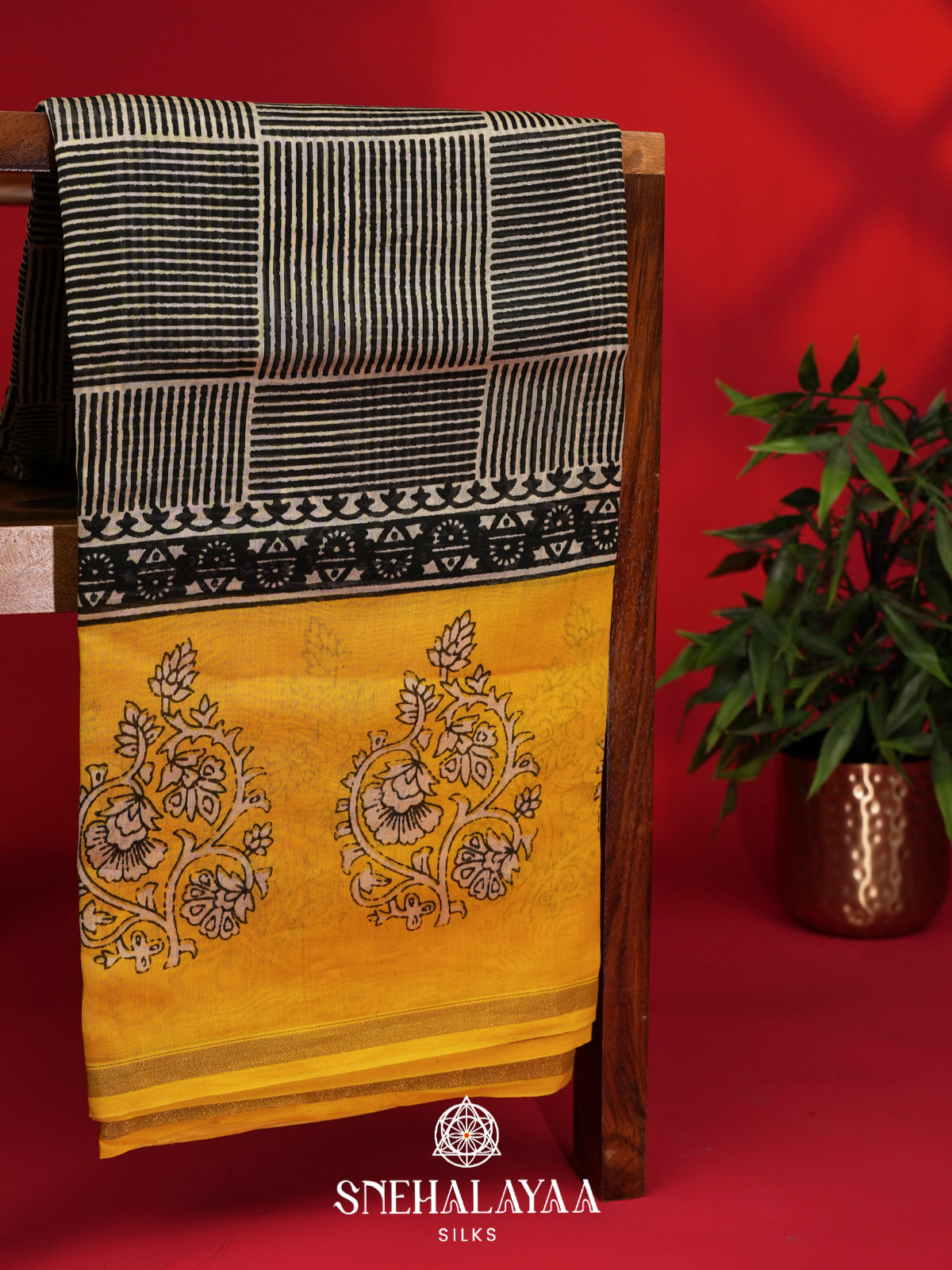 Beige Chanderi Saree