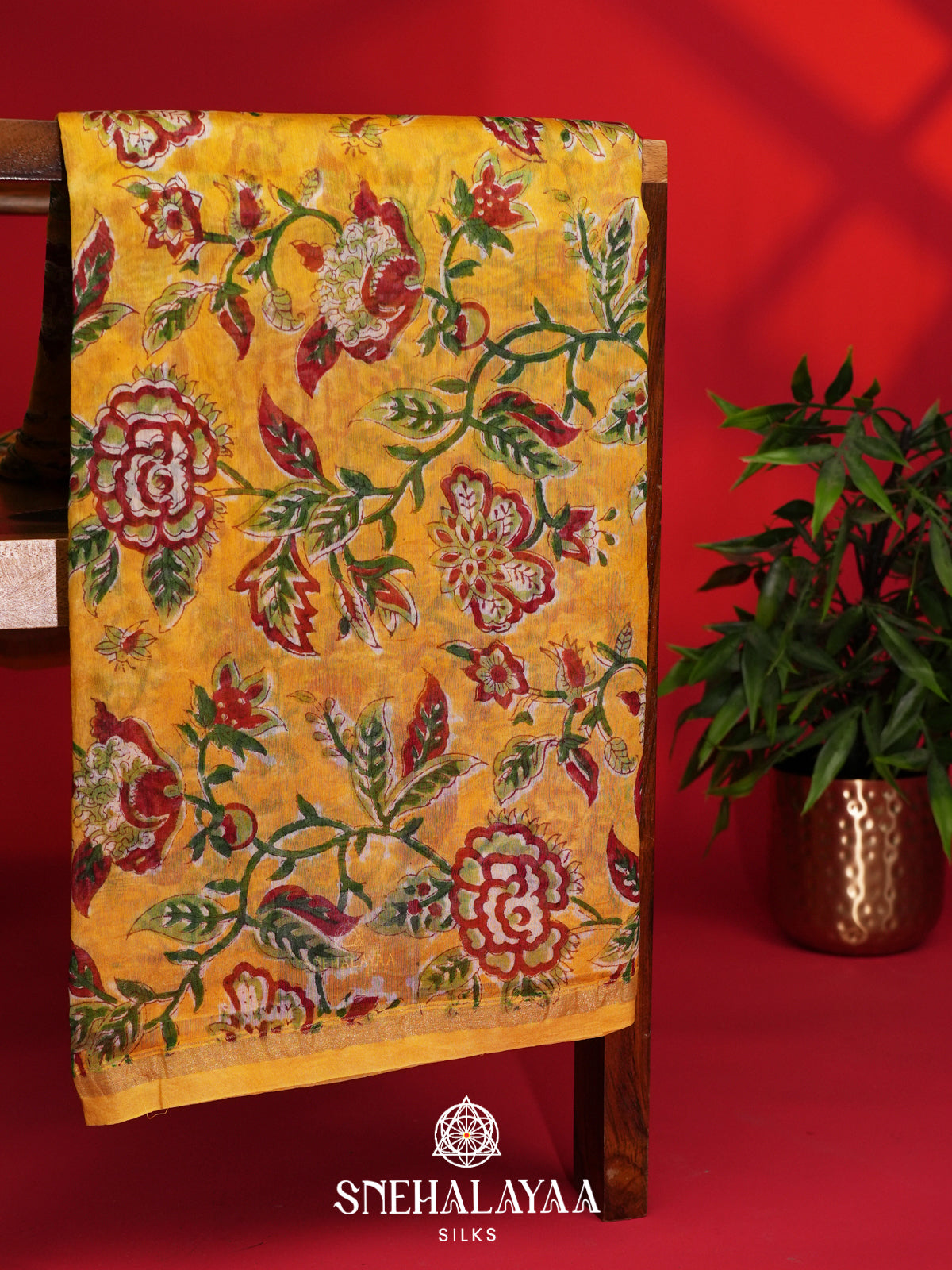 Yellow Chanderi Saree