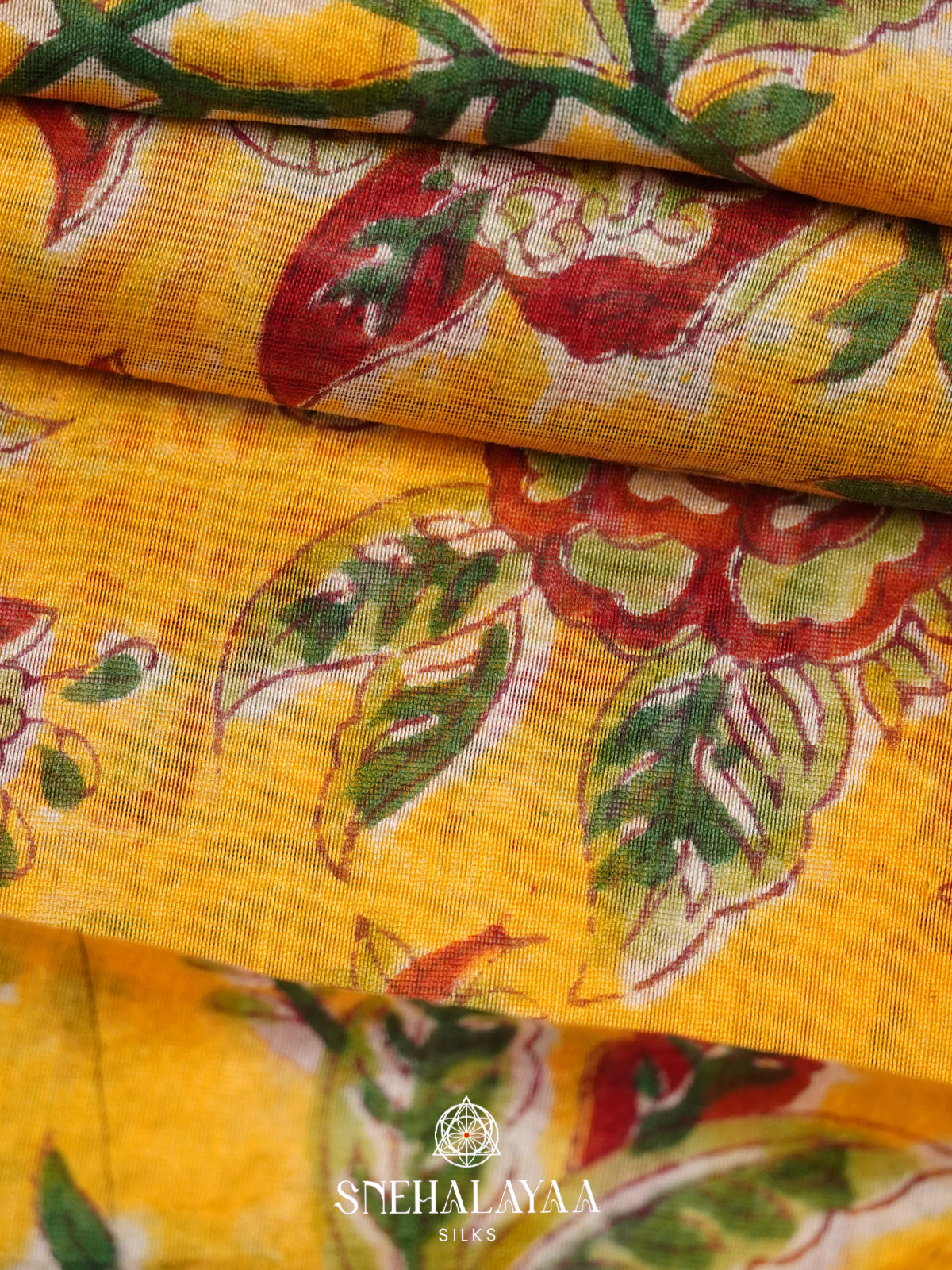Yellow Chanderi Saree