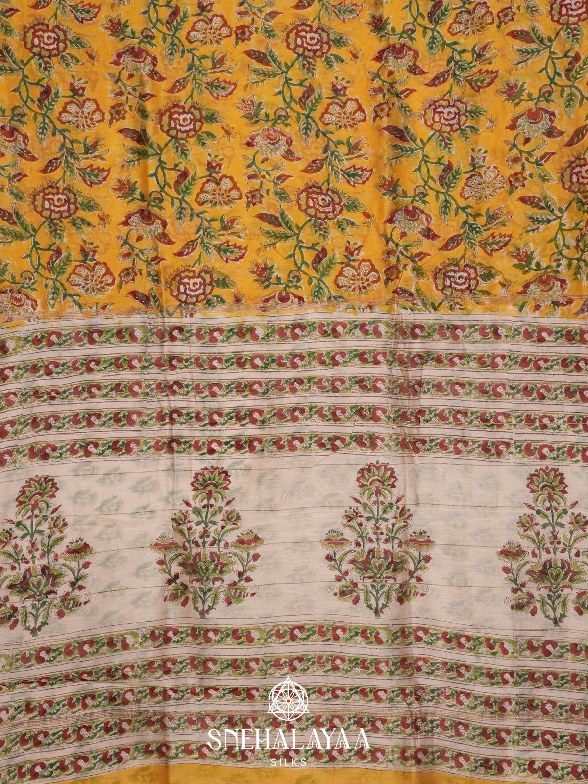 Yellow Chanderi Saree