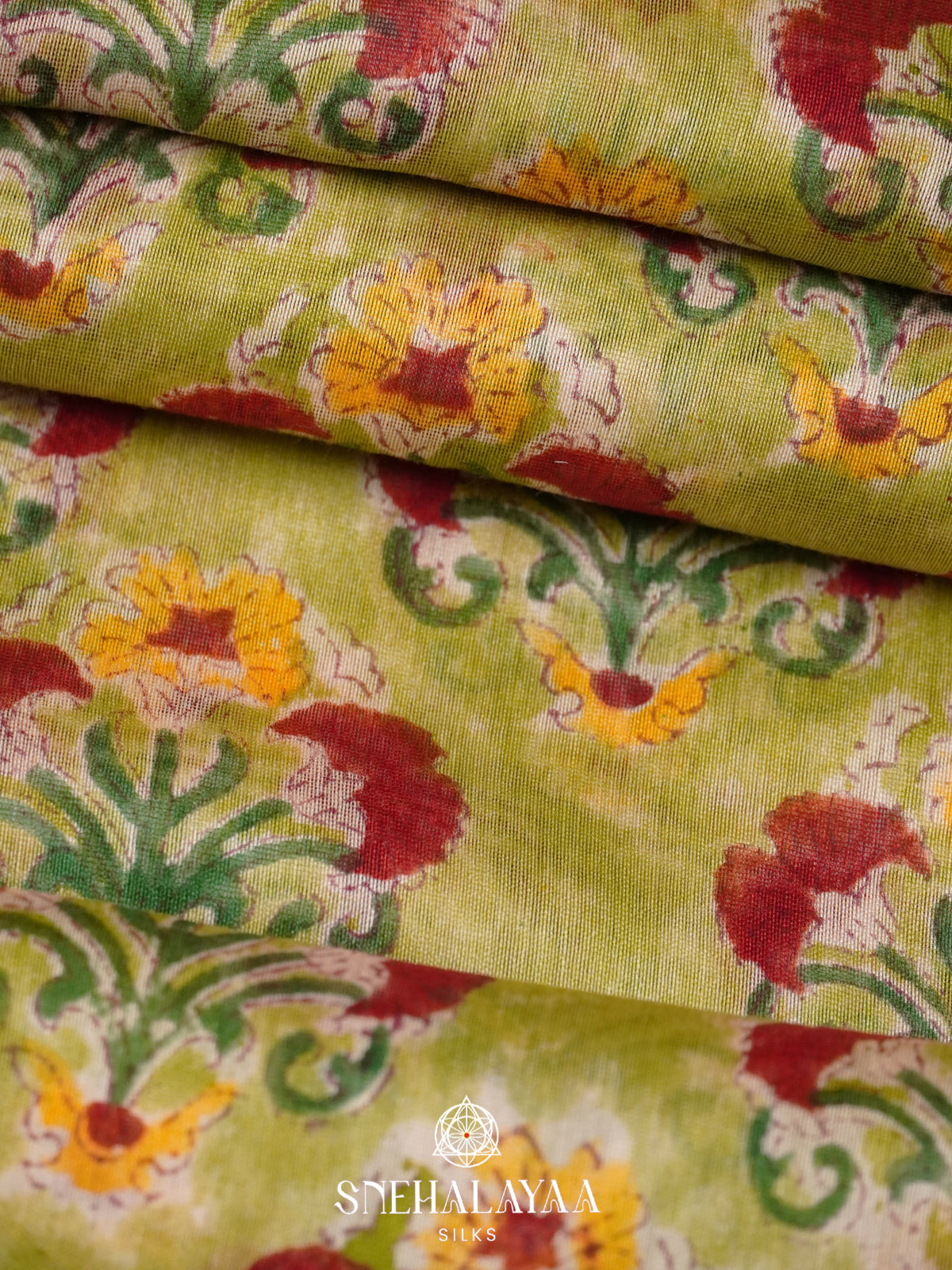 Moss Green Chanderi Saree