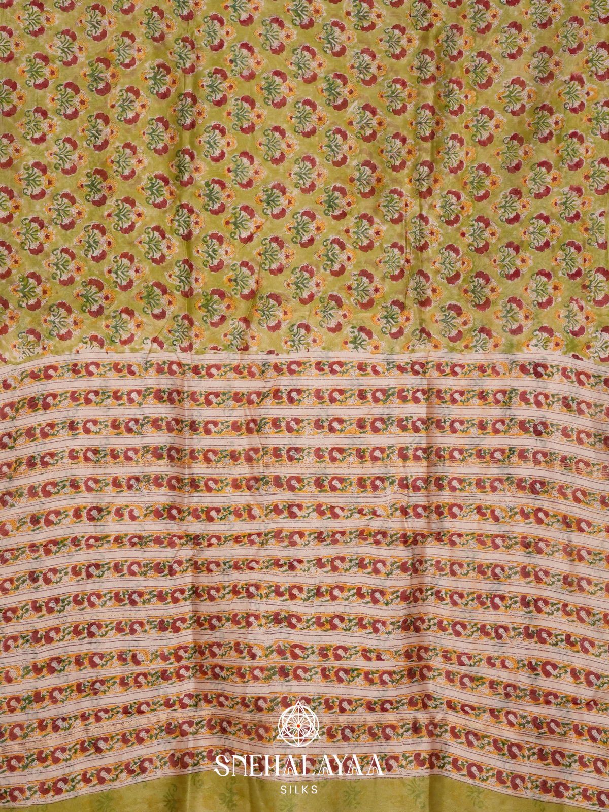 Moss Green Chanderi Saree