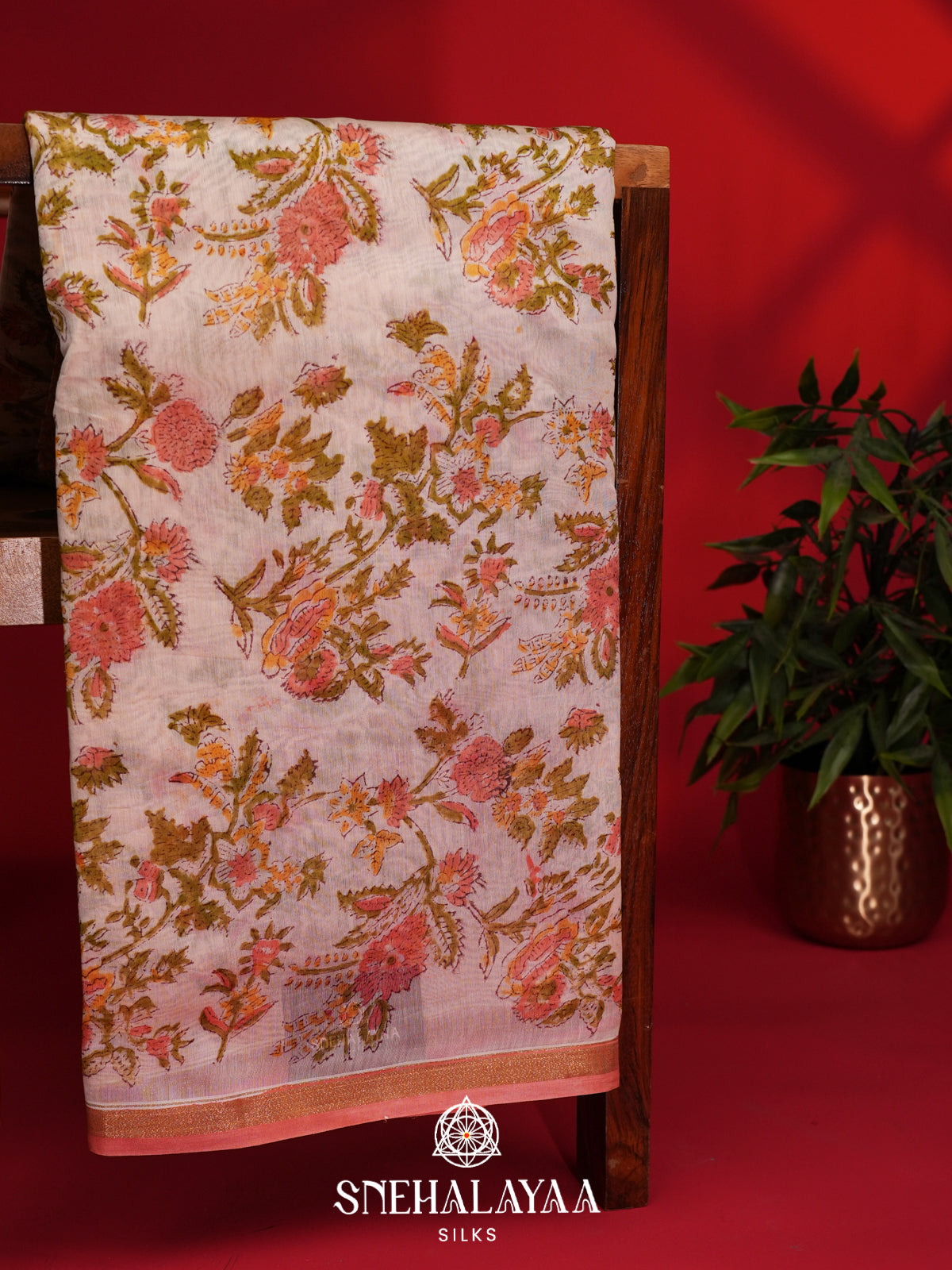Cream Chanderi Saree