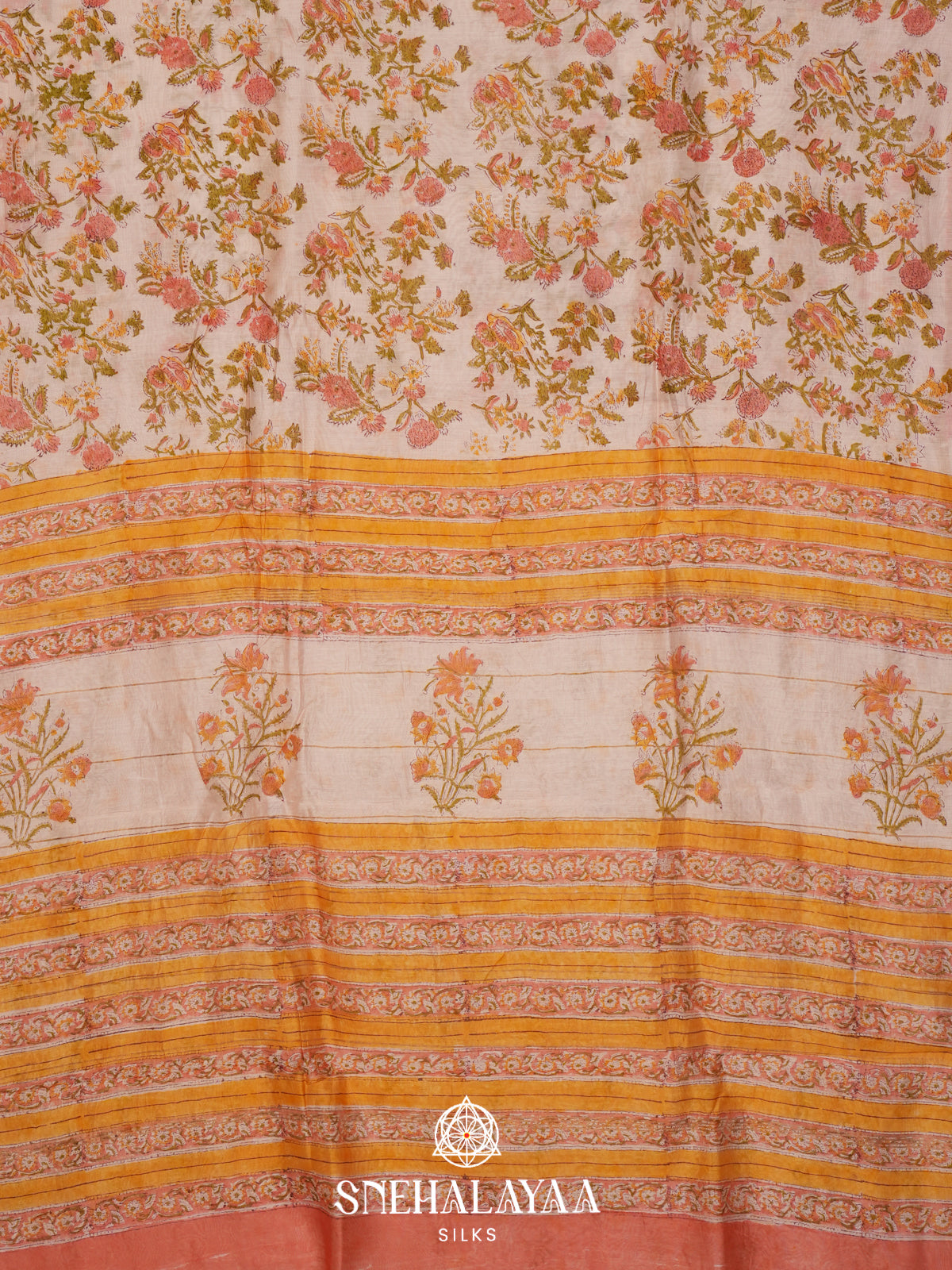 Cream Chanderi Saree