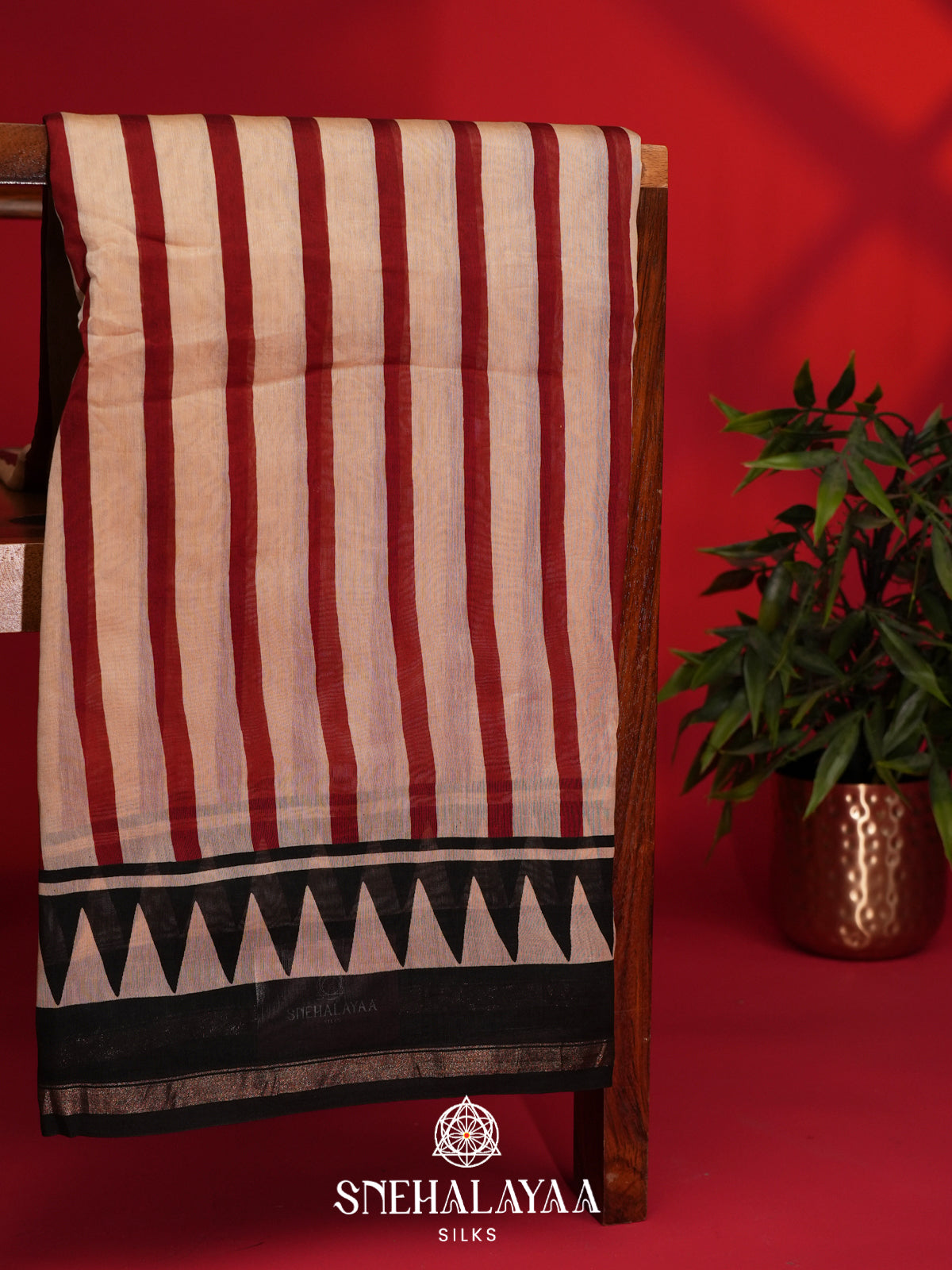 Cream Chanderi Saree