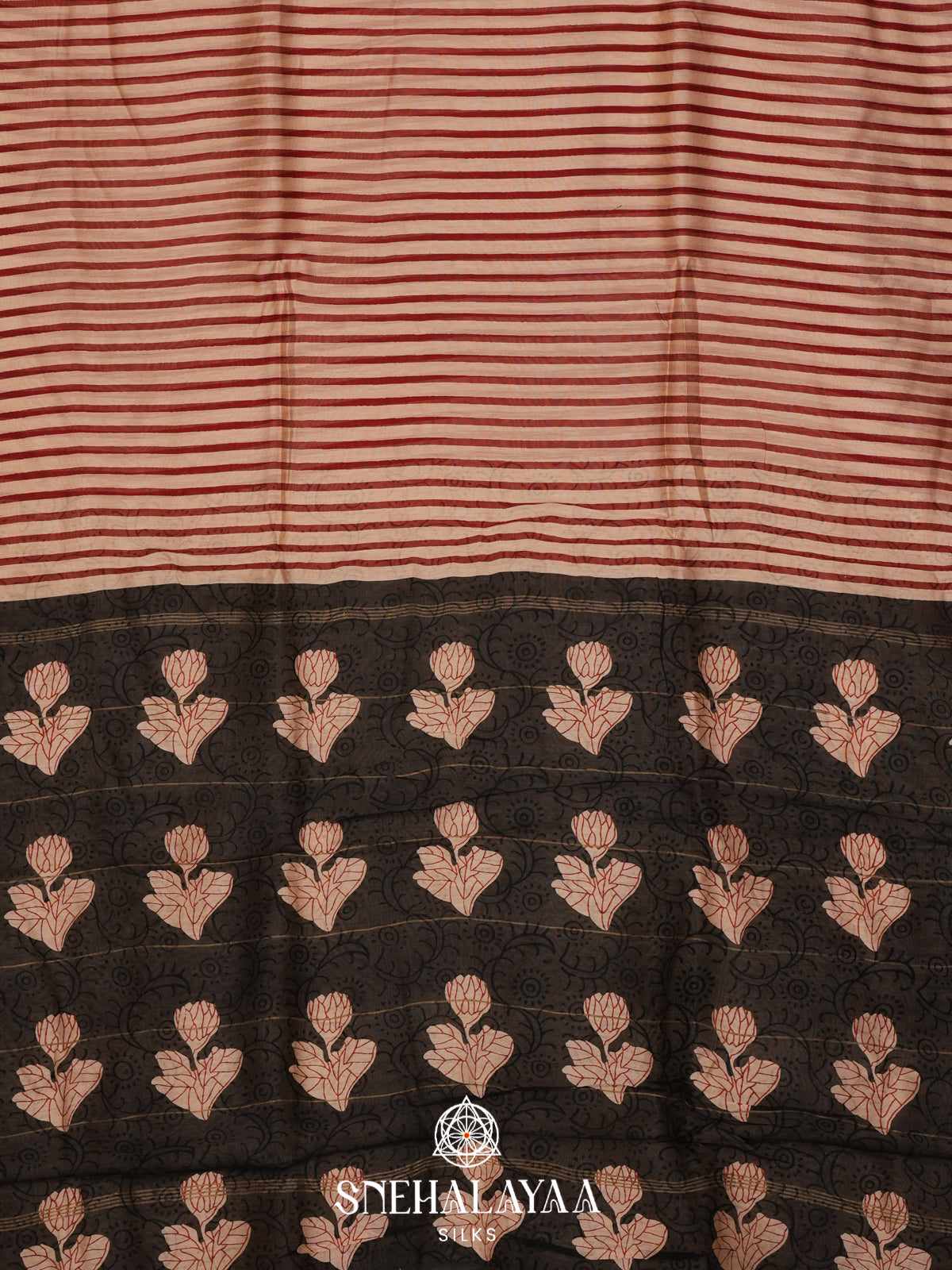 Beige Chanderi Saree
