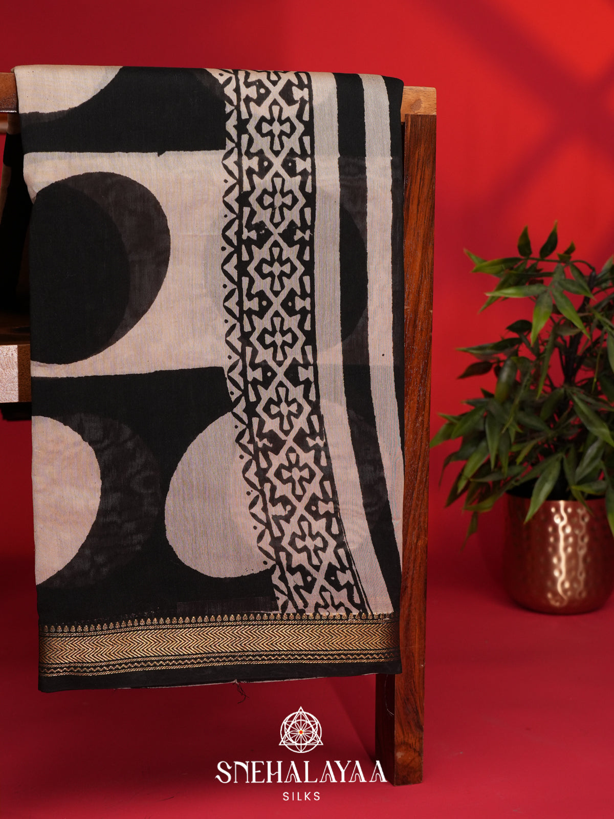 Beige Chanderi Saree