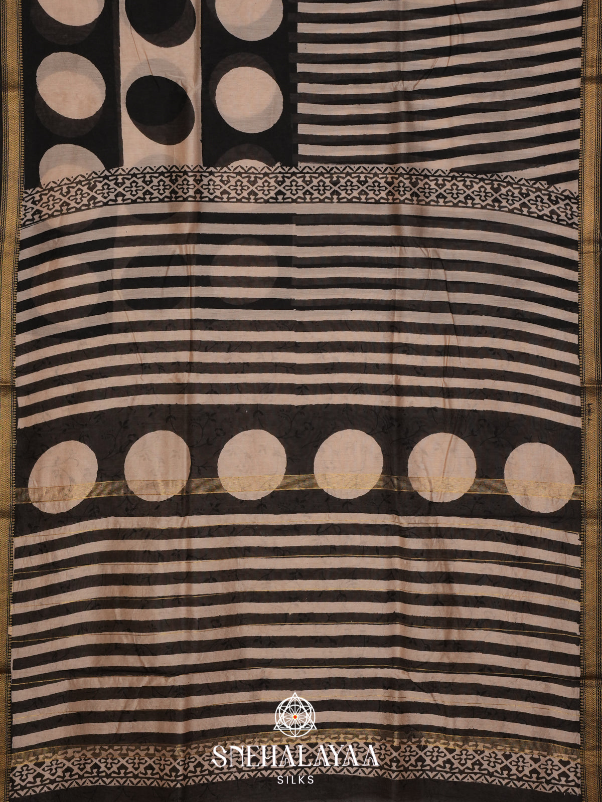 Beige Chanderi Saree