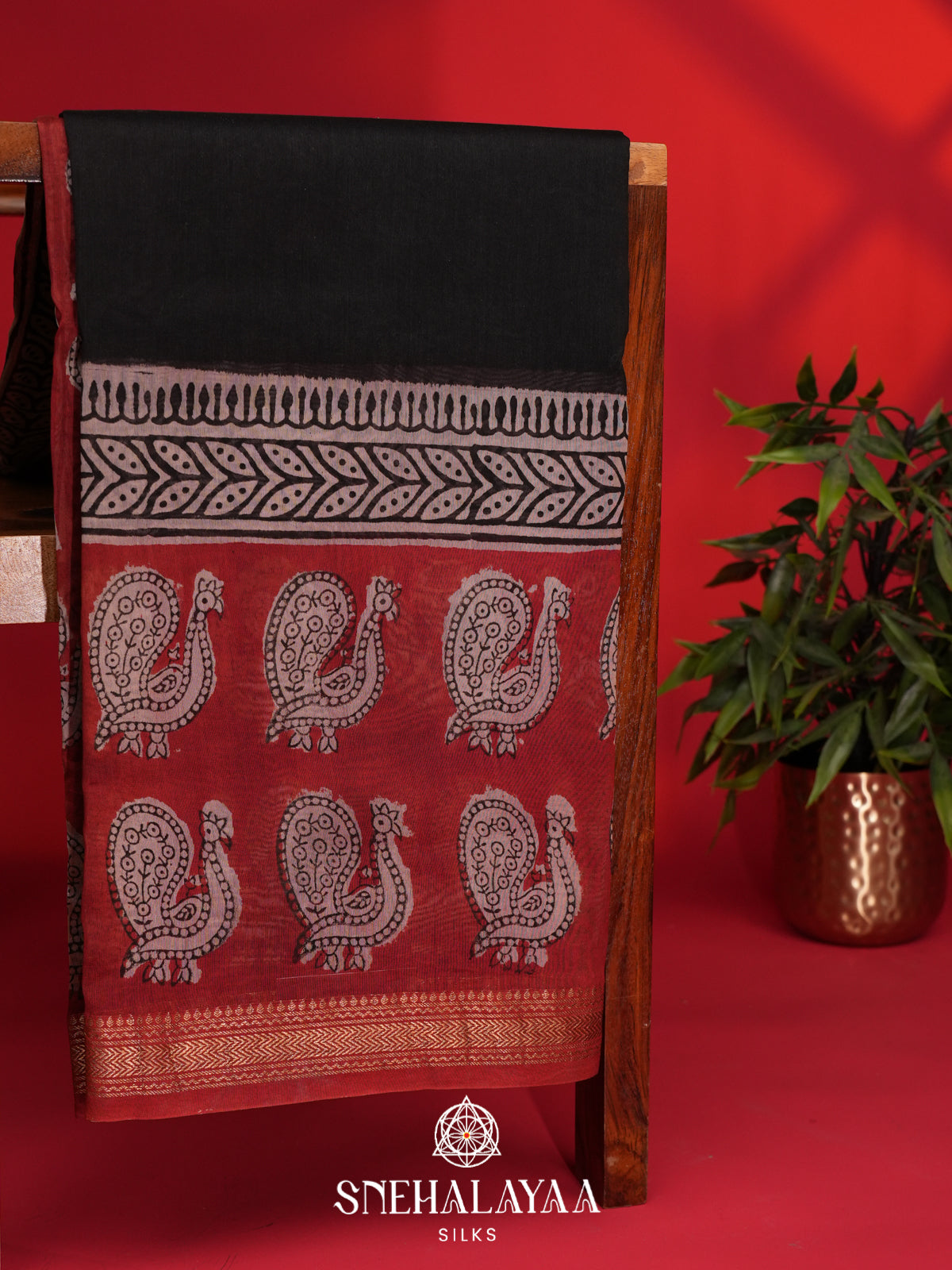 Black Chanderi Saree