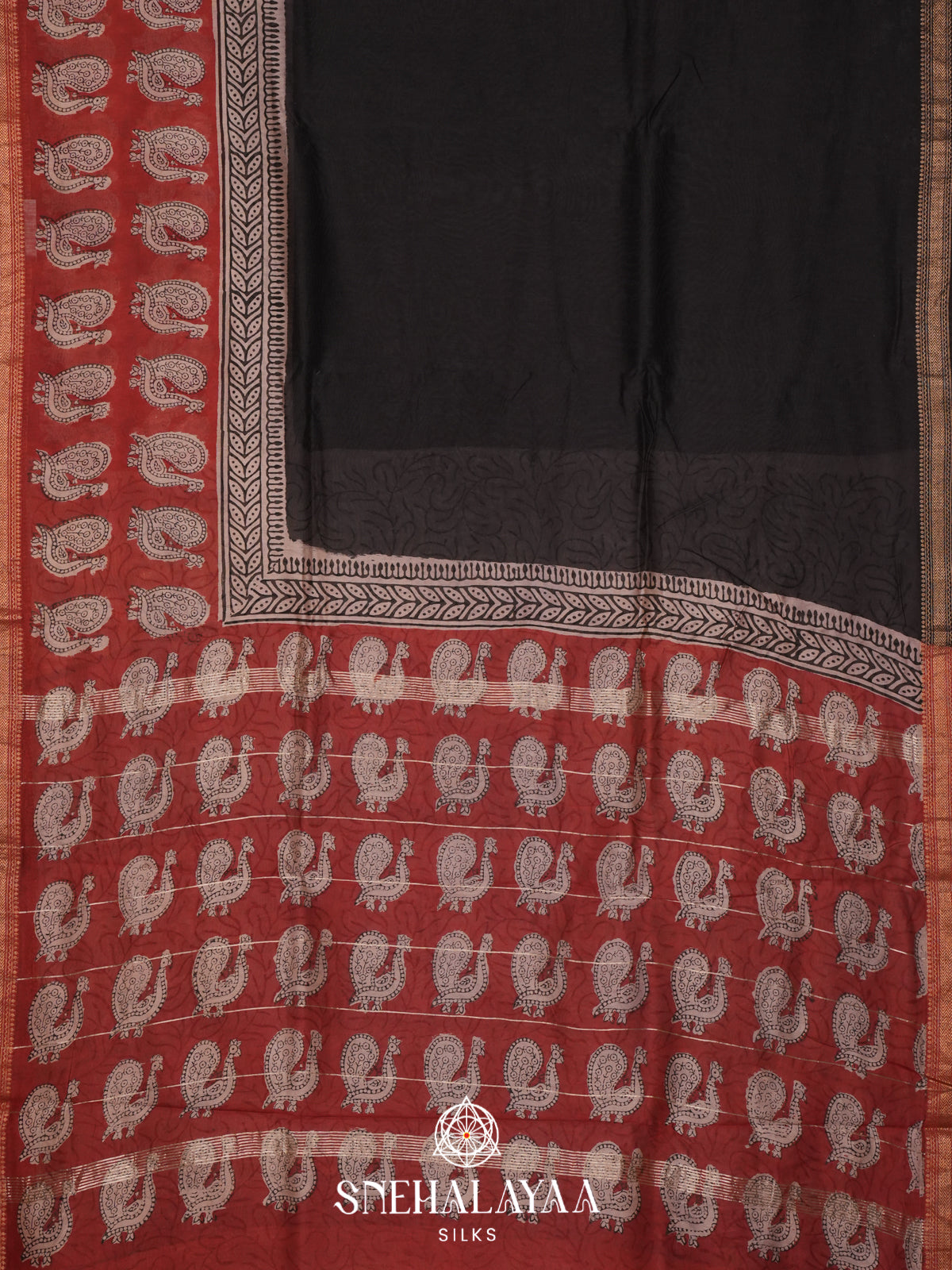 Black Chanderi Saree