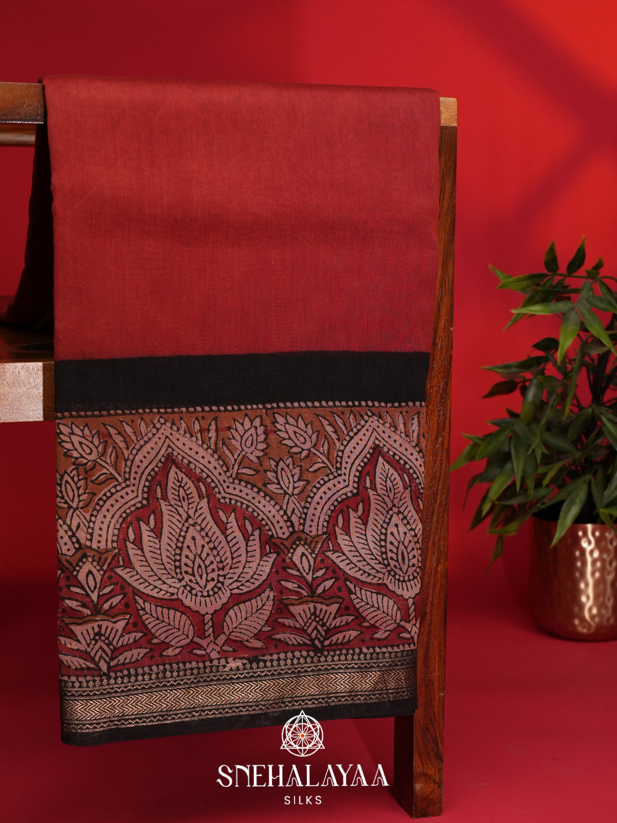 Maroon Chanderi Saree