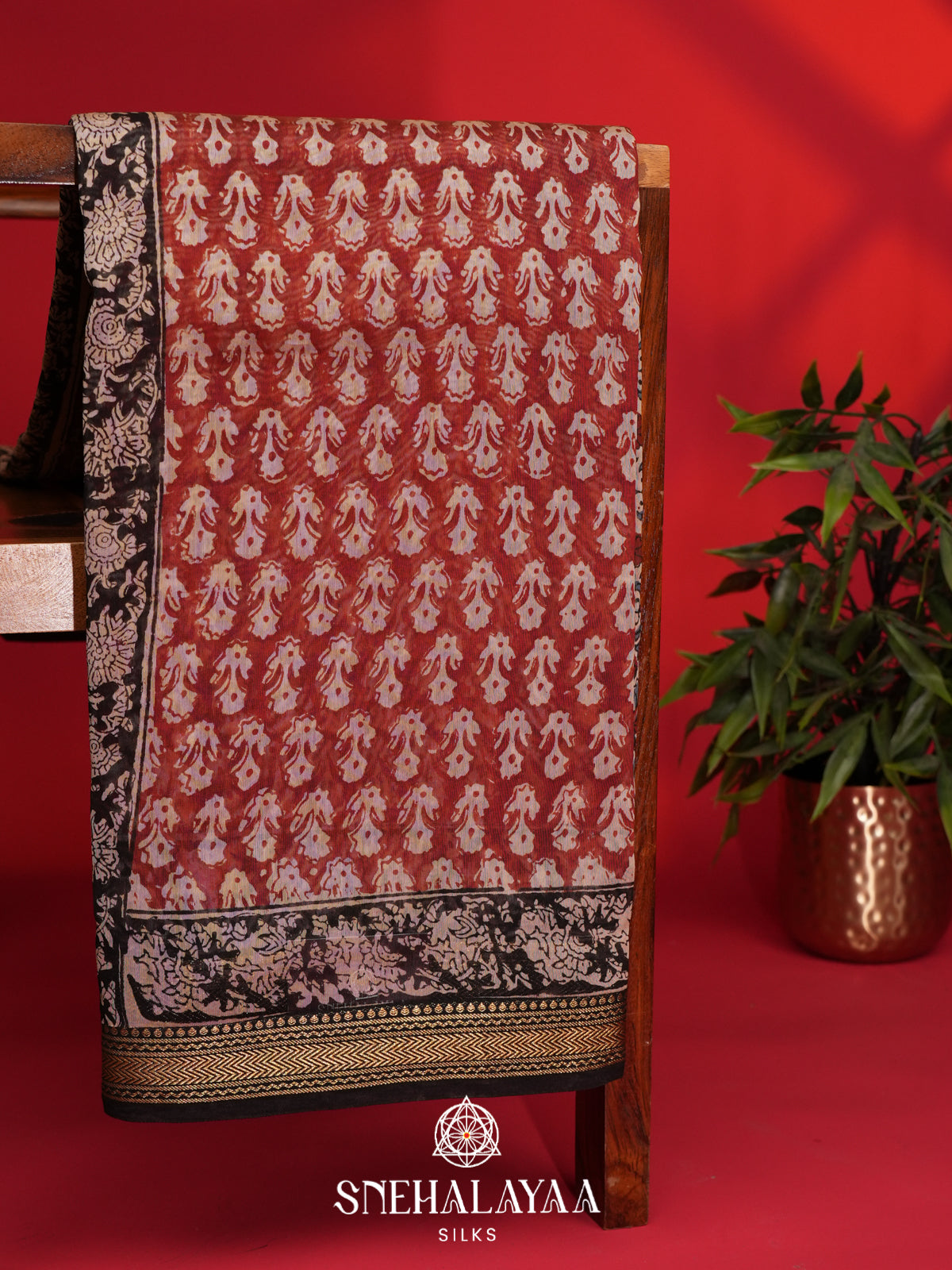 Maroon Chanderi Saree