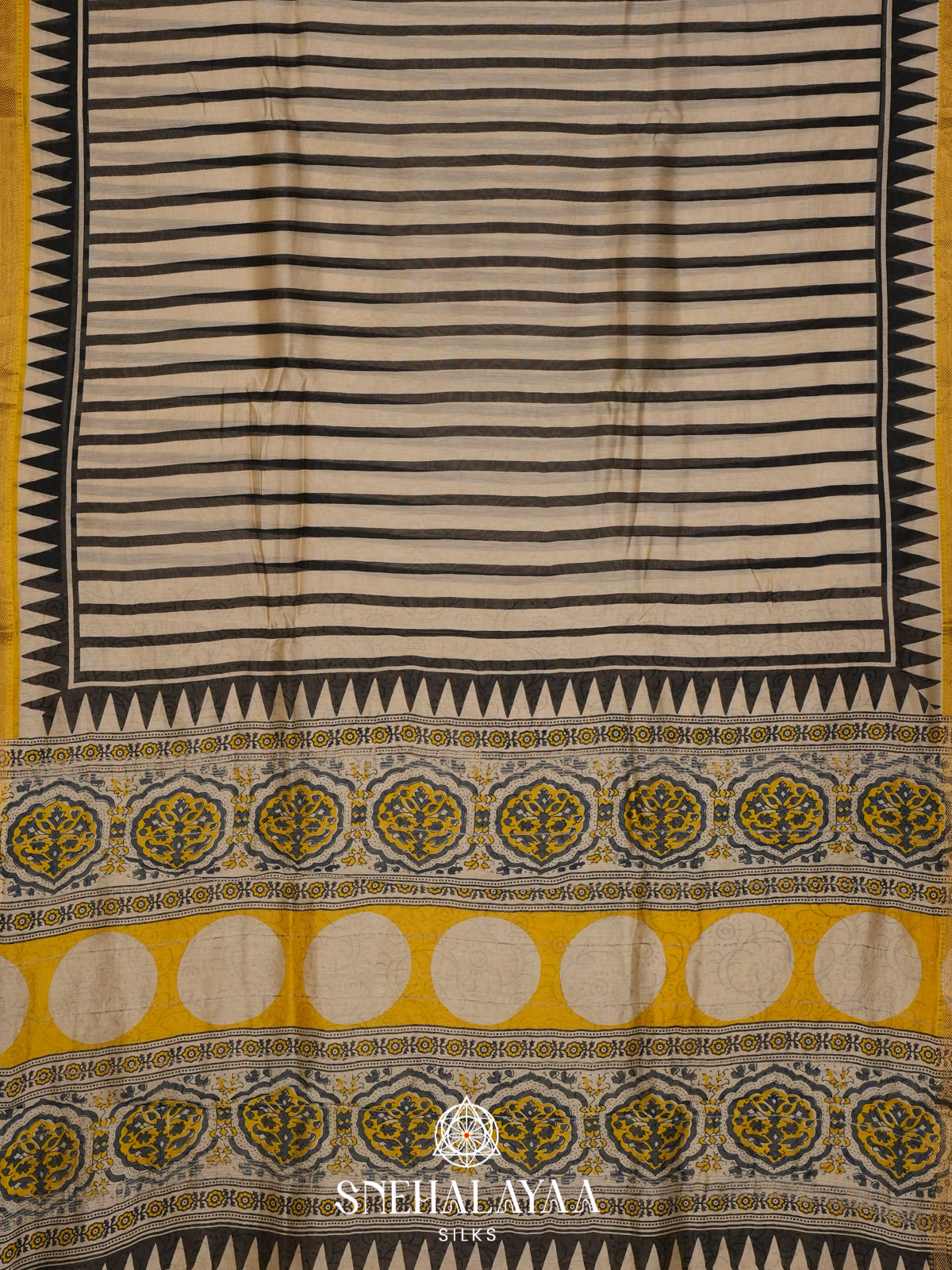 Beige Chanderi Saree
