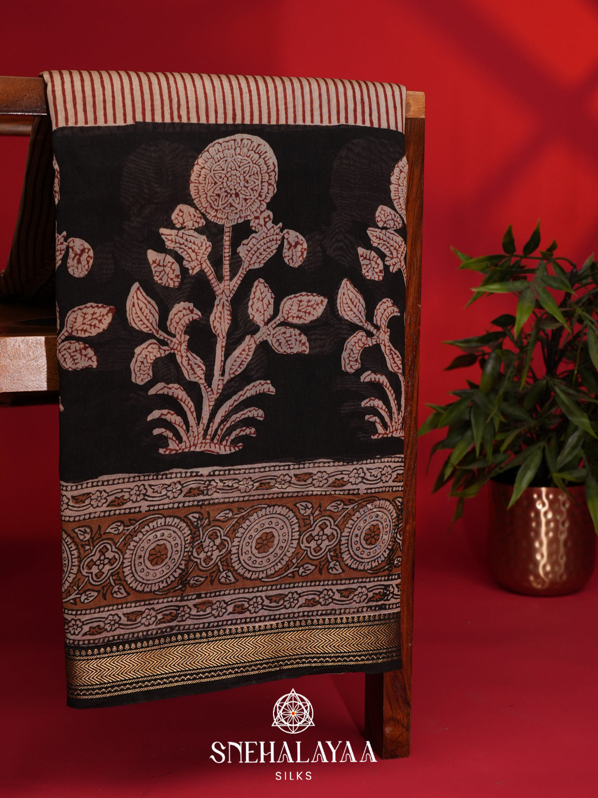 Beige Chanderi Saree