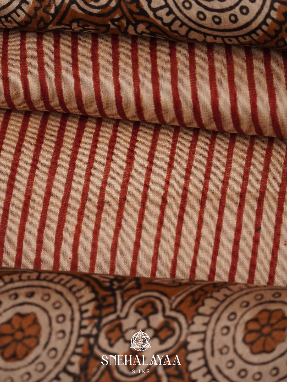 Beige Chanderi Saree