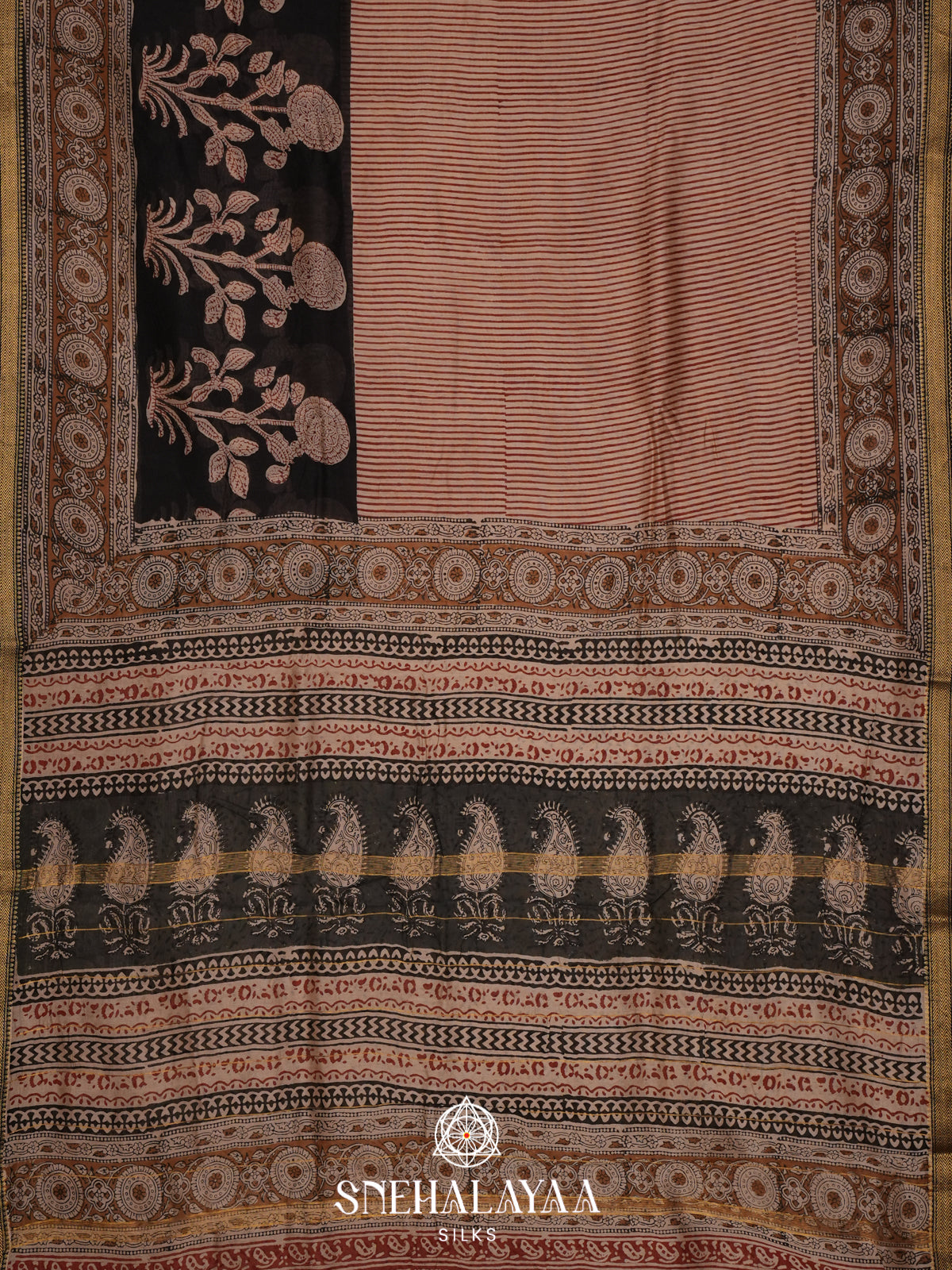 Beige Chanderi Saree