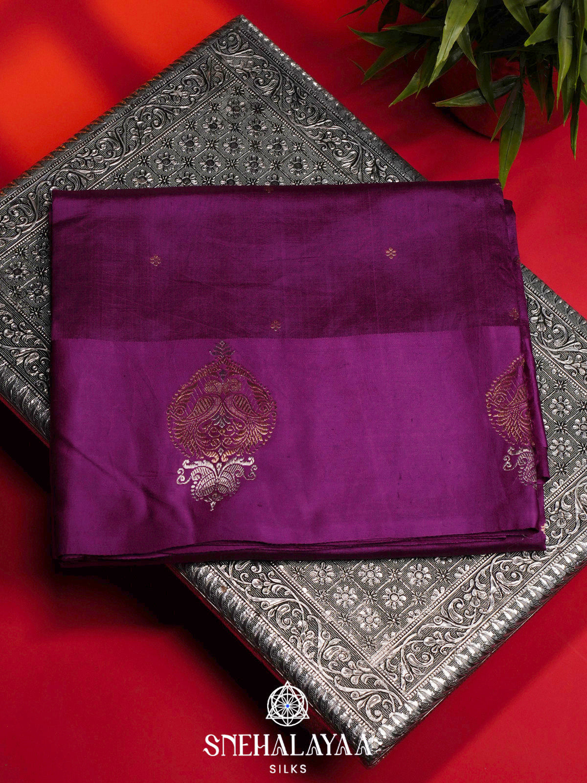 Magenta Banaras Saree