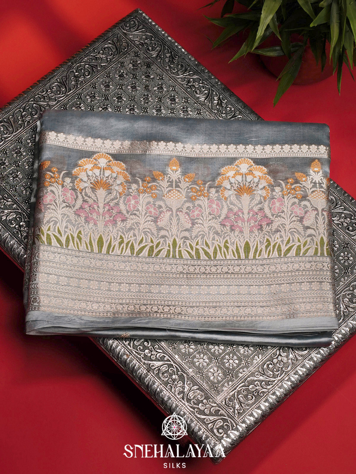 Grey Banaras Saree