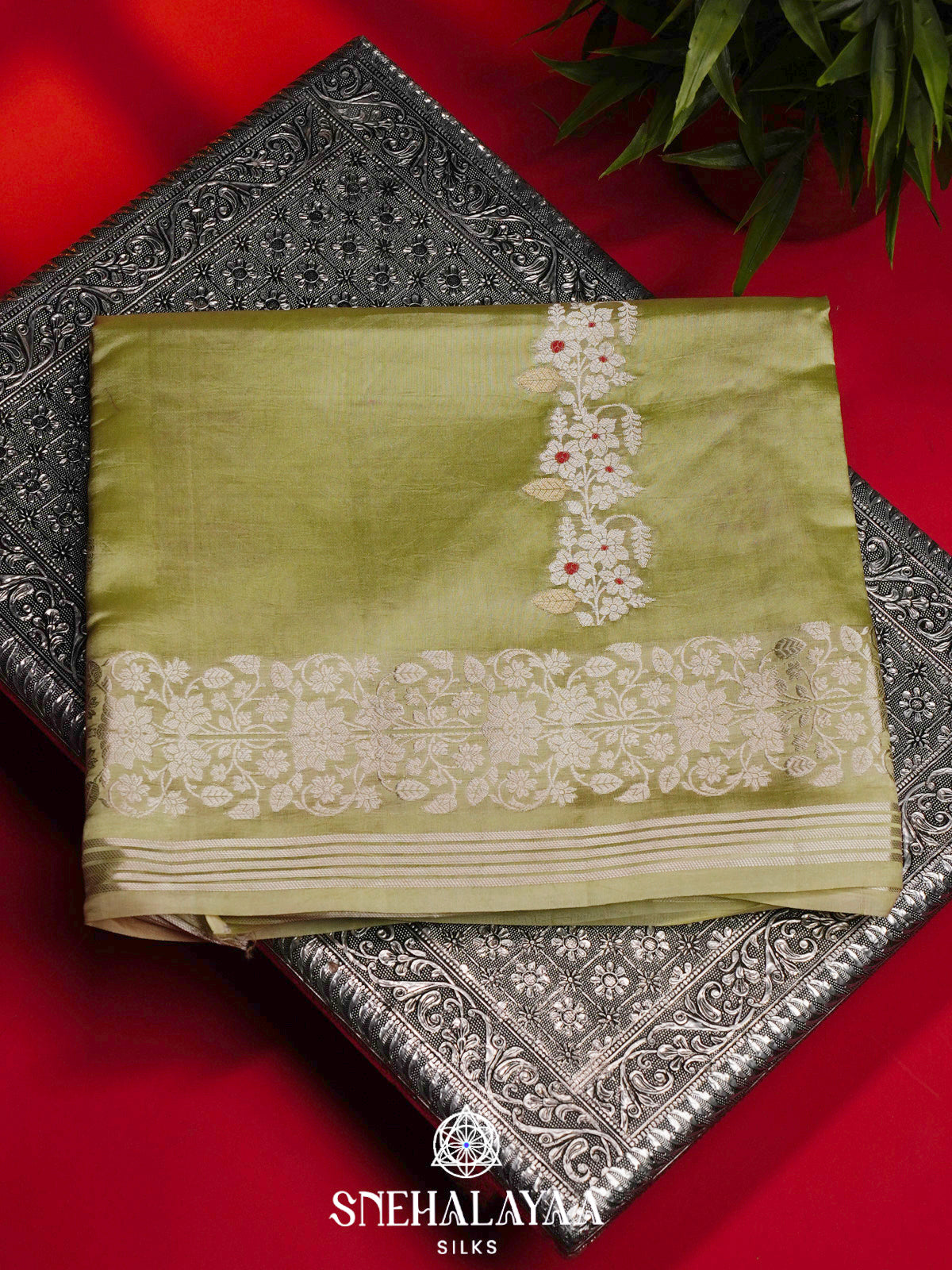 Pista Green Banaras Saree