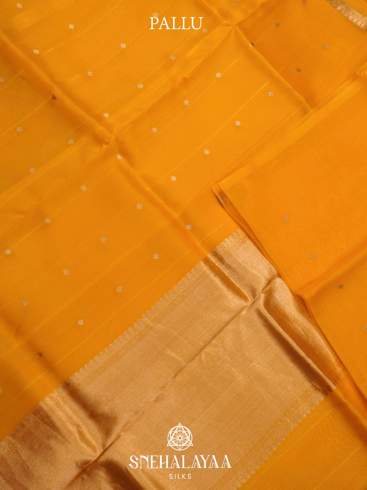 Mustard Yellow Kora Silk Saree