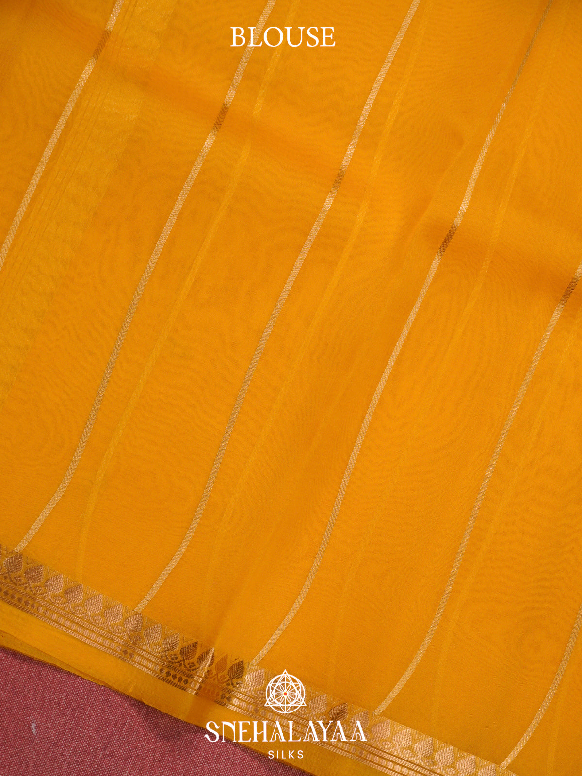 Mustard Yellow Kora Silk Saree