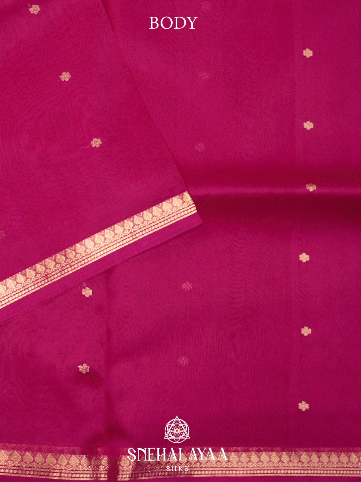 Magenta Kora Silk Saree