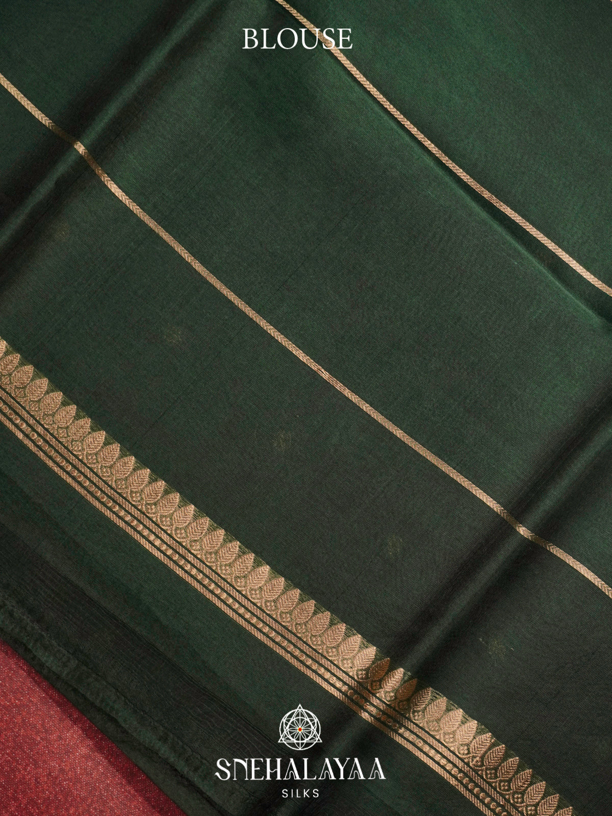Bottle Green Kora Silk Saree