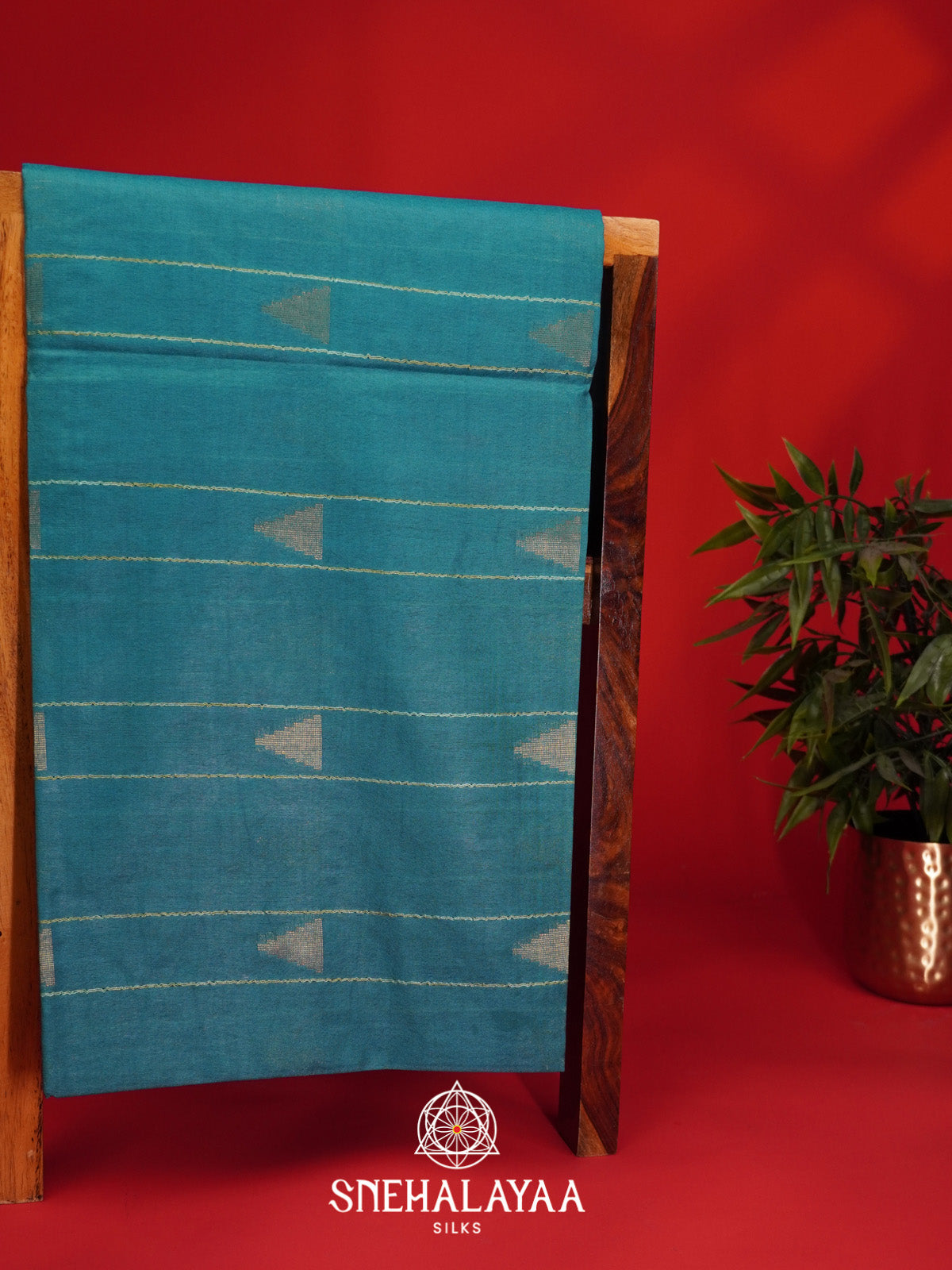 Aqua Blue Bamboo Silk Saree