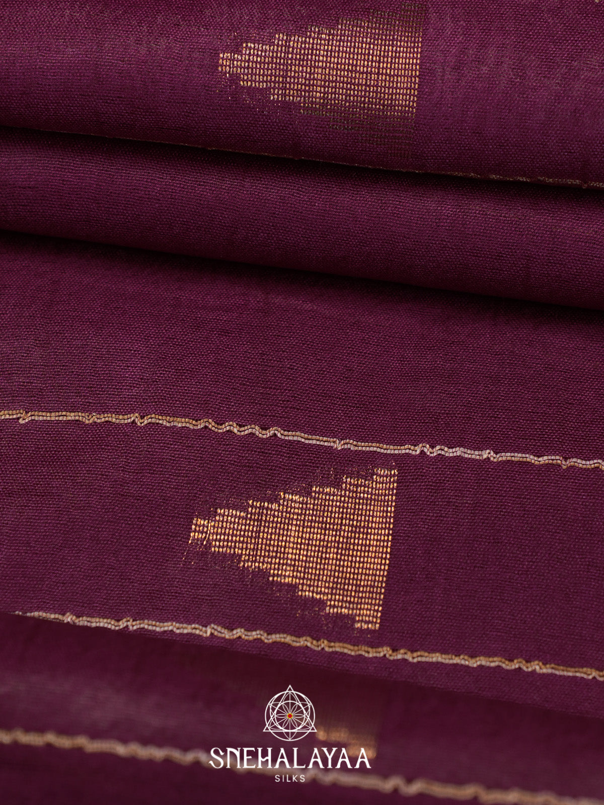 Magenta Bamboo Silk Saree