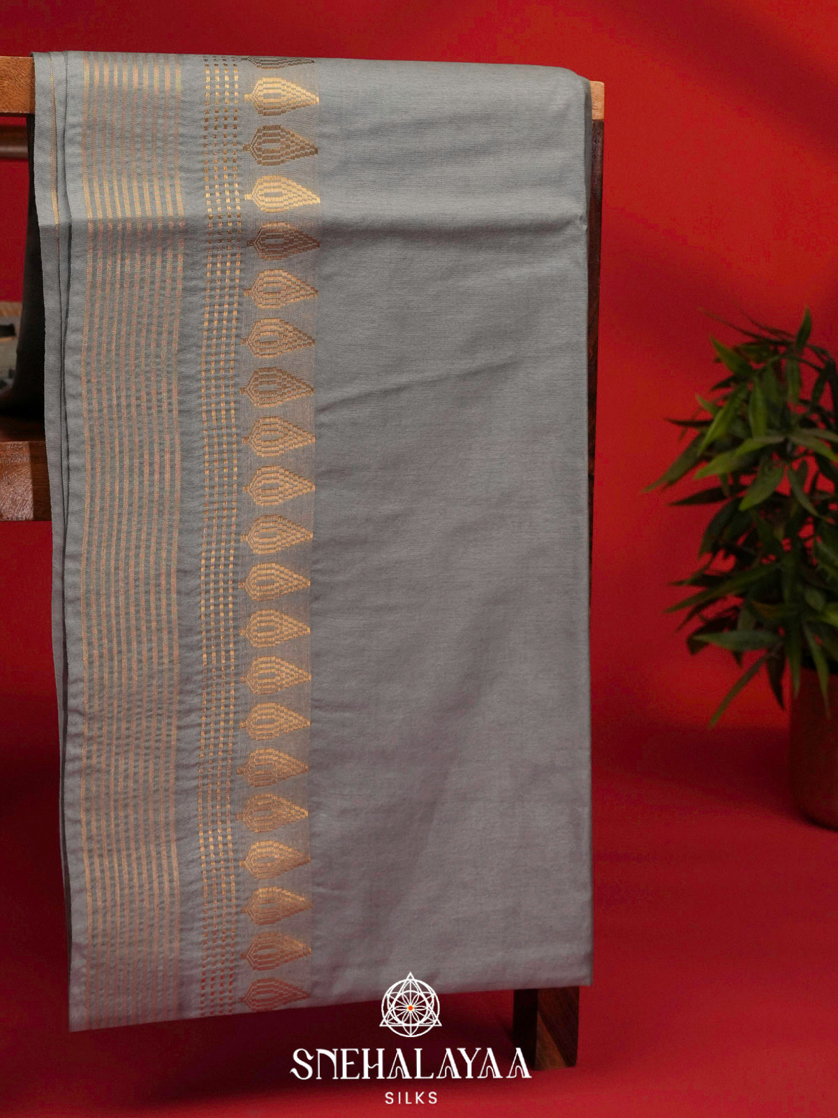 Grey Bamboo Silk Saree