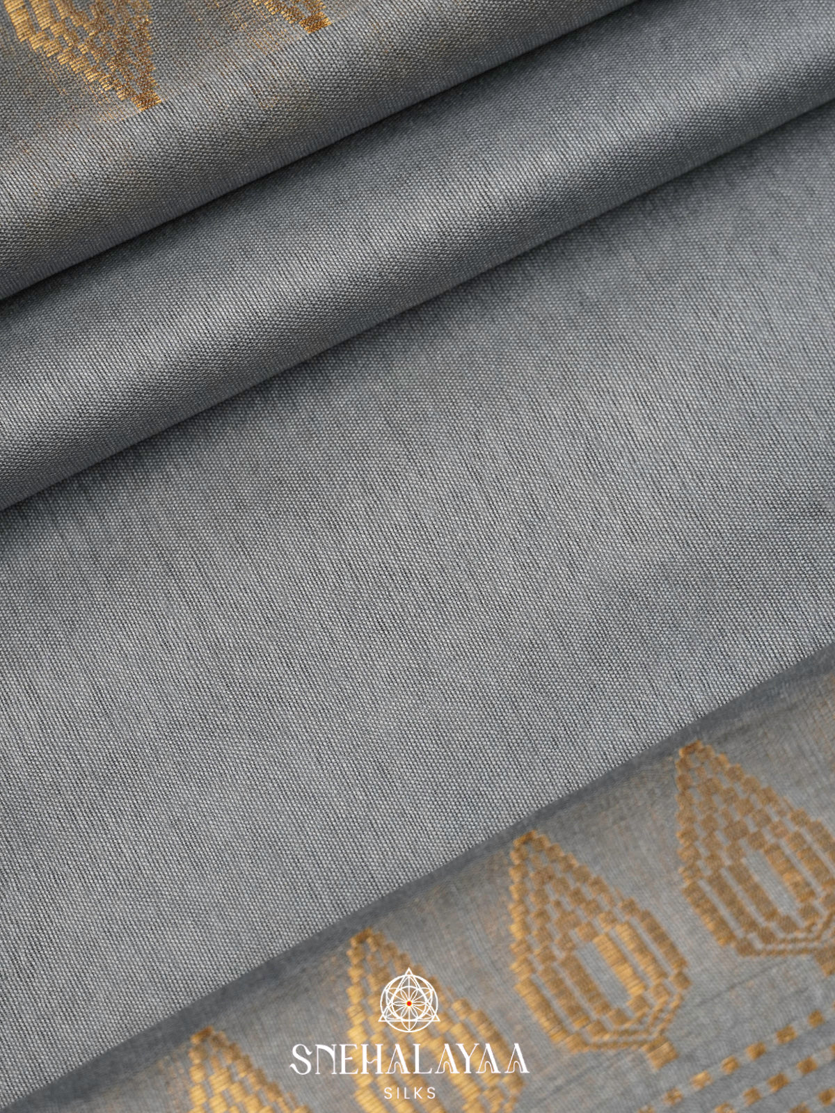 Grey Bamboo Silk Saree