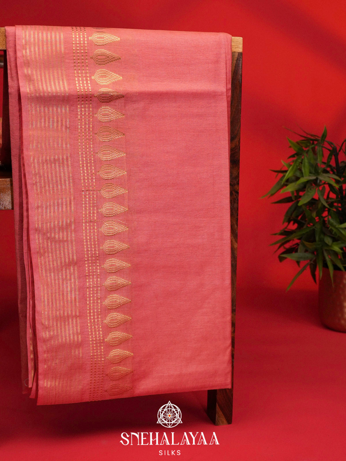 Pink Bamboo Silk Saree