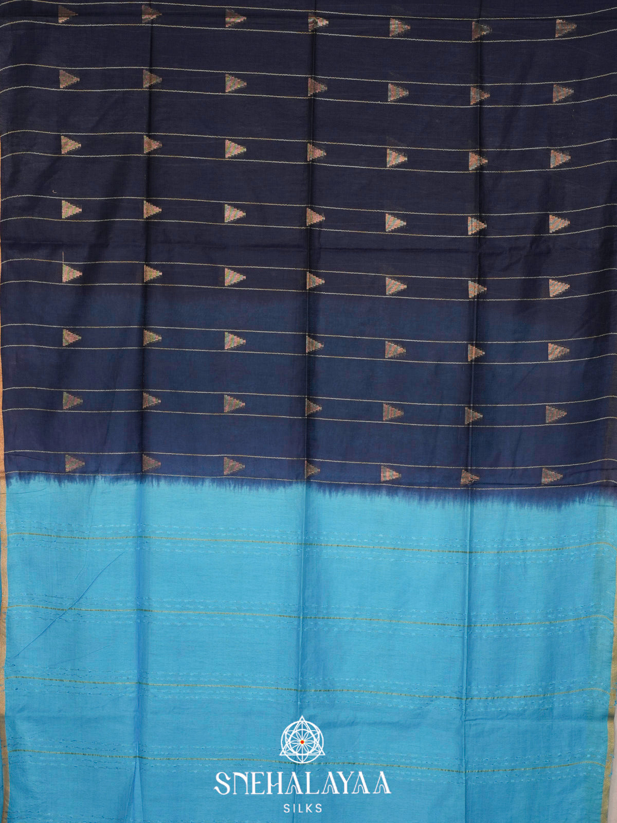 Navy Blue Bamboo Silk Saree