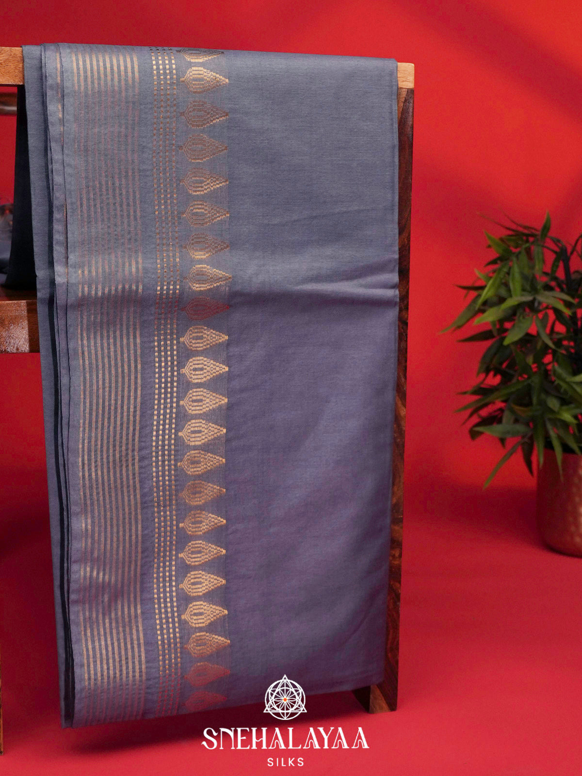 Grey Bamboo Silk Saree