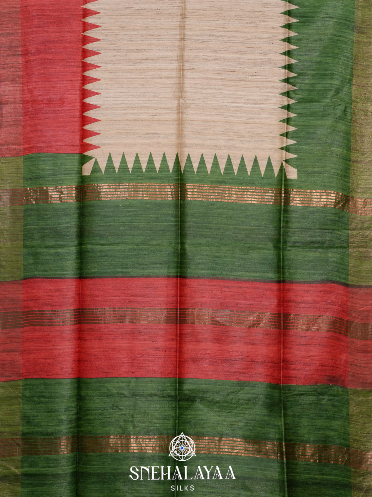 Beige Jute Saree