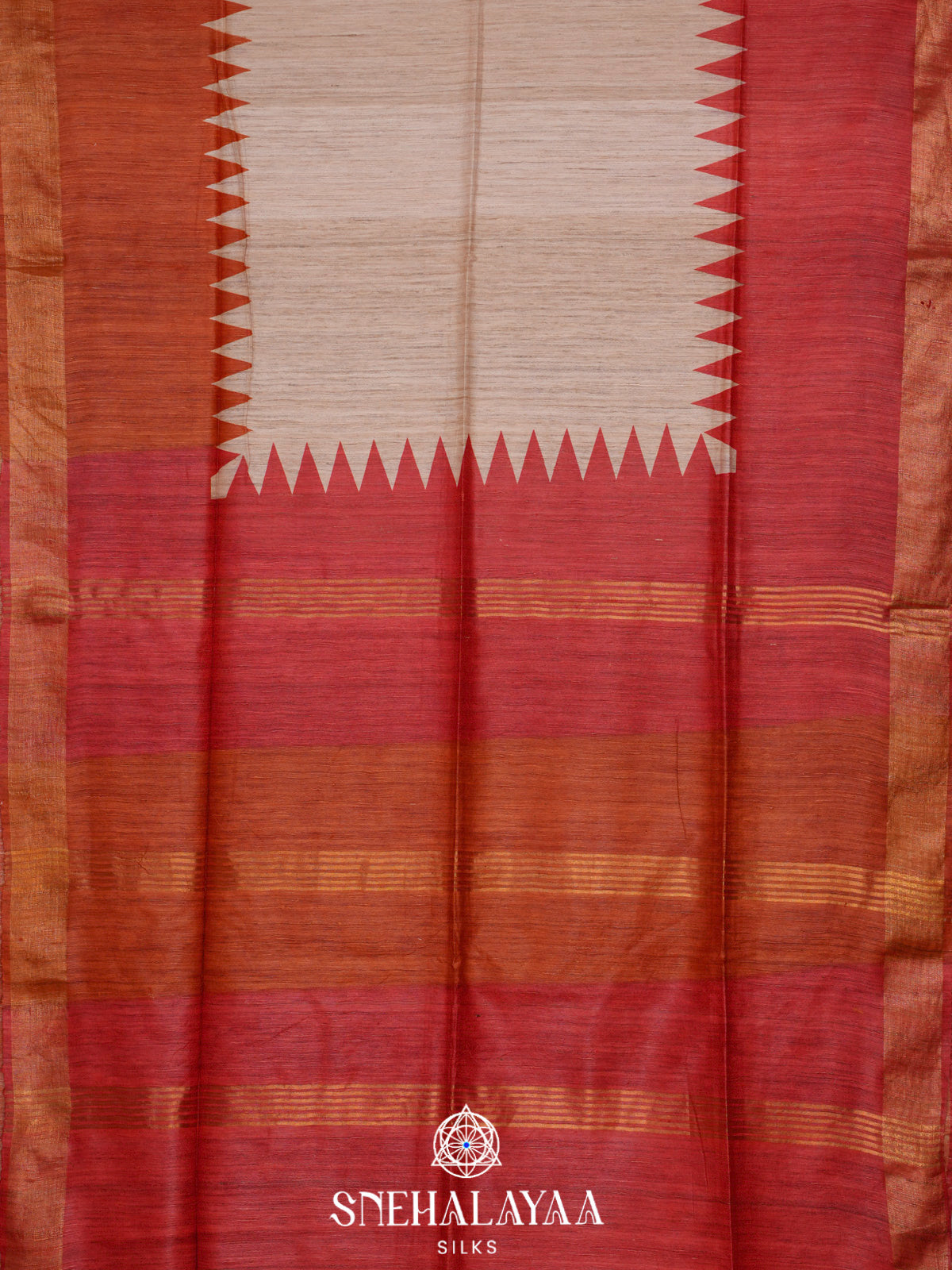 Beige Jute Saree